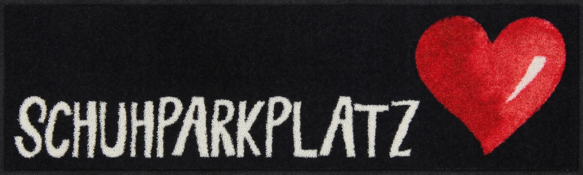 Salonloewe Fußmatte Fußmatte "Großherzig Schuhparkplatz", eckig, Höhe: 7 mm, Motiv: Herz/Schriftzug: Schuhparkplatz