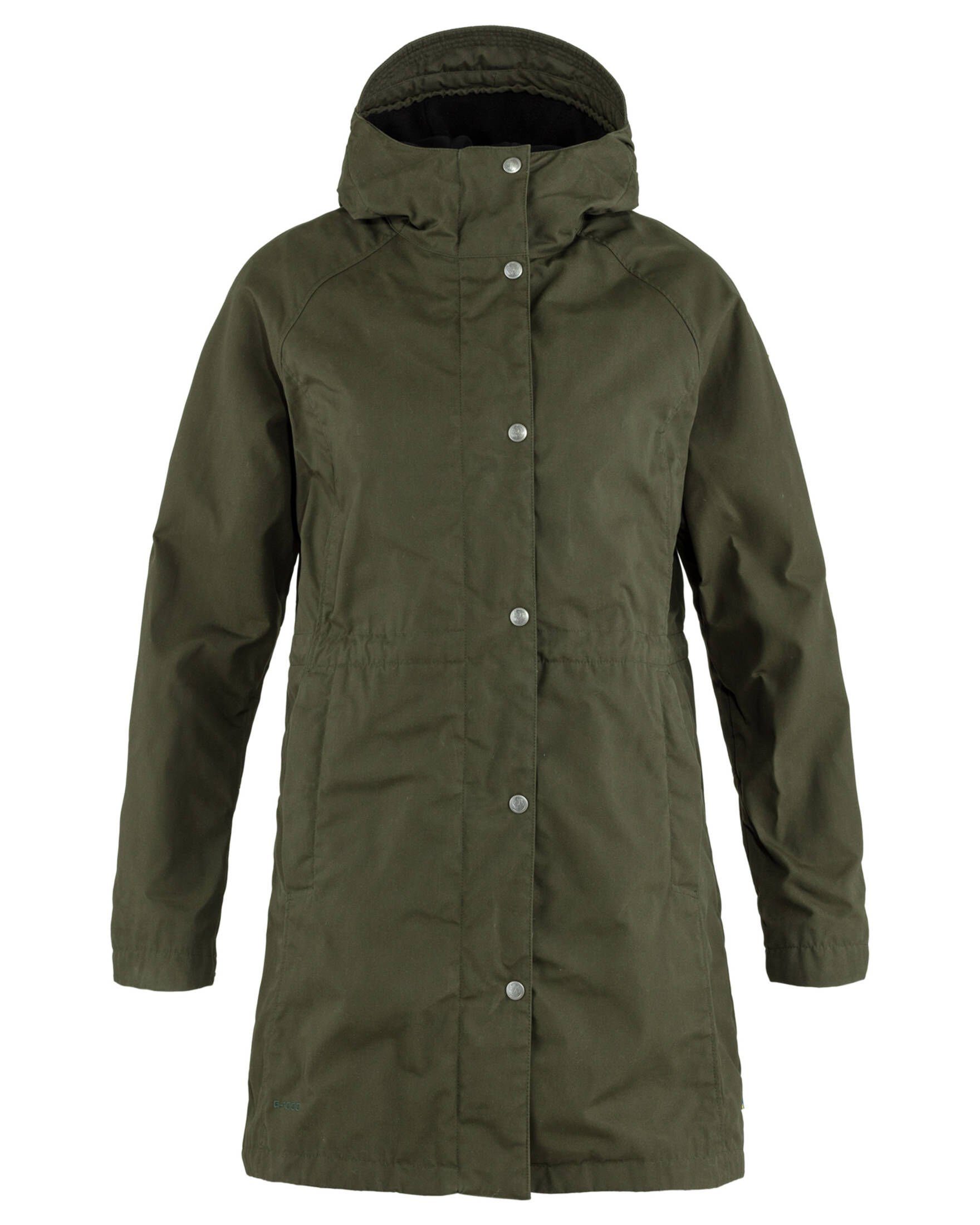 Fjällräven Parka (401) (1-St) Kapuze Damen HYDRATIC KARLA dunkelgrün mit Jacke