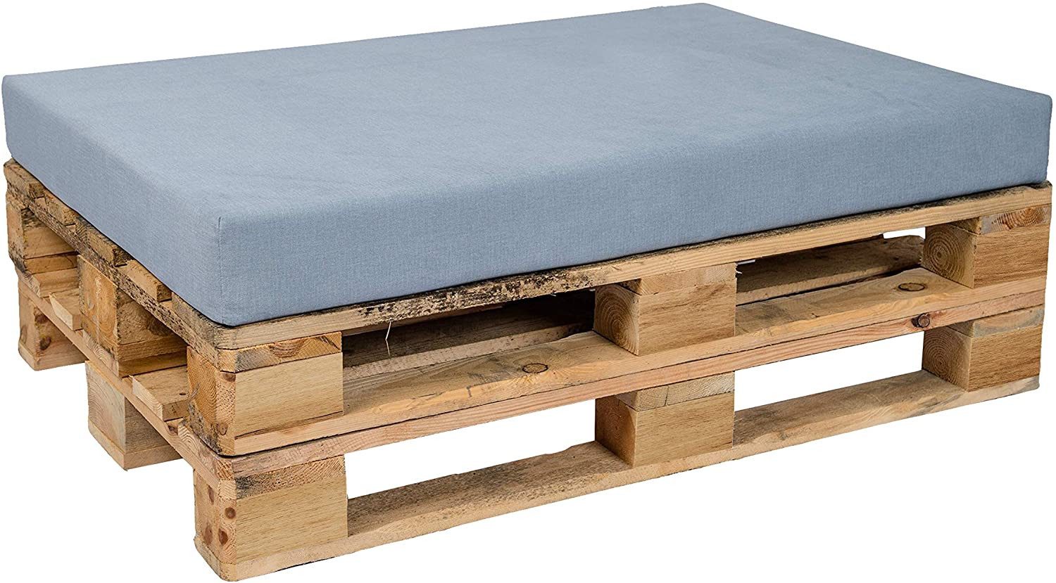 TexDeko Palettenkissen Palettenkissen BeSmart mit Abperleffekt Velour-Stoff Bezug, (Palettenkissen 120x80x12cm / halbes Palettenkissen 60x80x12cm)