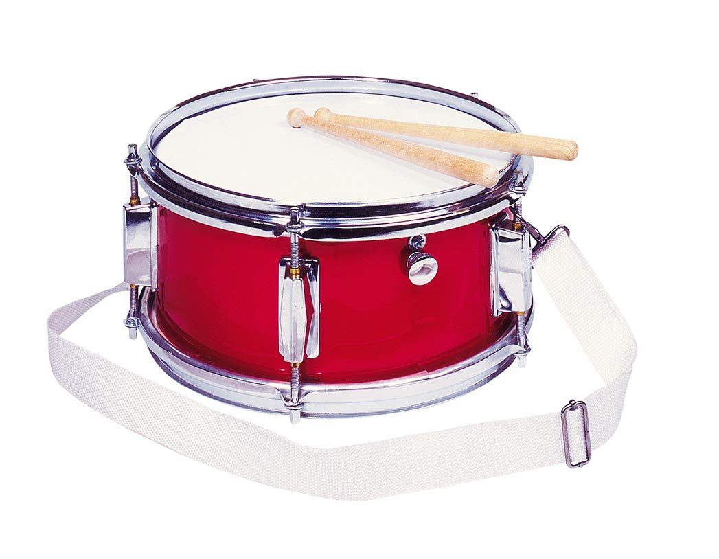 goki Spielzeug-Musikinstrument Spielmannszugtrommel mit Snare, rot