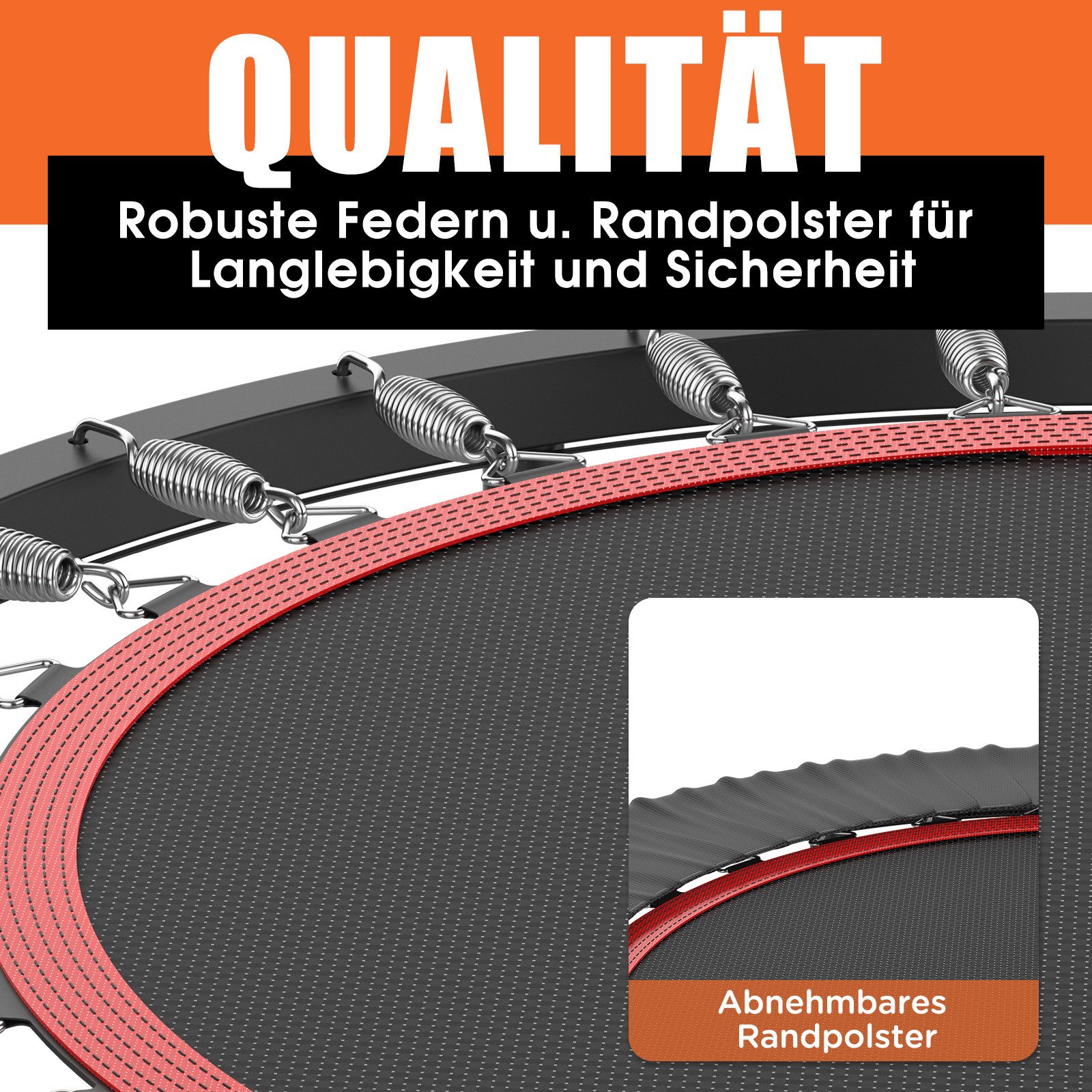 DH FitLife Fitnesstrampolin Indoor Trampolin klappbar ohne Installation Ø102cm 40 Zoll, Ø 102 cm, (Tragfähigkeit 150 KG, 4 verstellbare Handgriffstufen), Tragfähigkeit 150 kg, stabil und leise für Erwachsene