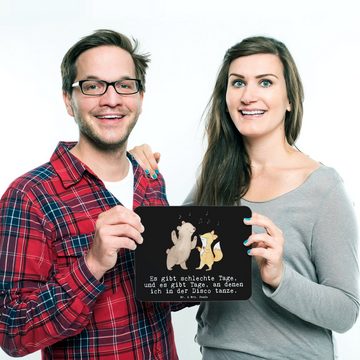 Mr. & Mrs. Panda Mauspad Bär & Fuchs Disco - Schwarz - Geschenk, Auszeichnung, Clubbing, Schen (1-St), Ergonomisch geformt