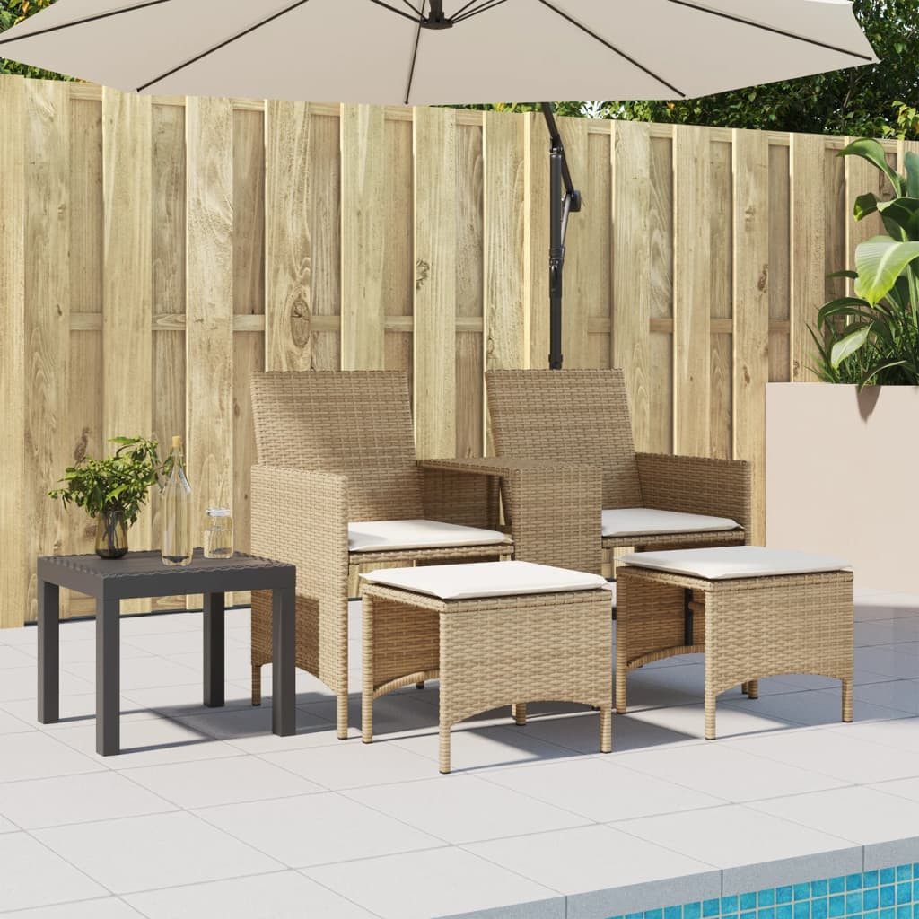 vidaXL Loungesofa Gartensofa 2-Sitzer mit Tisch günstig online kaufen