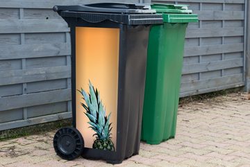 MuchoWow Wandsticker Ananas - Obst - Orange (1 St), Mülleimer-aufkleber, Mülltonne, Sticker, Container, Abfalbehälter