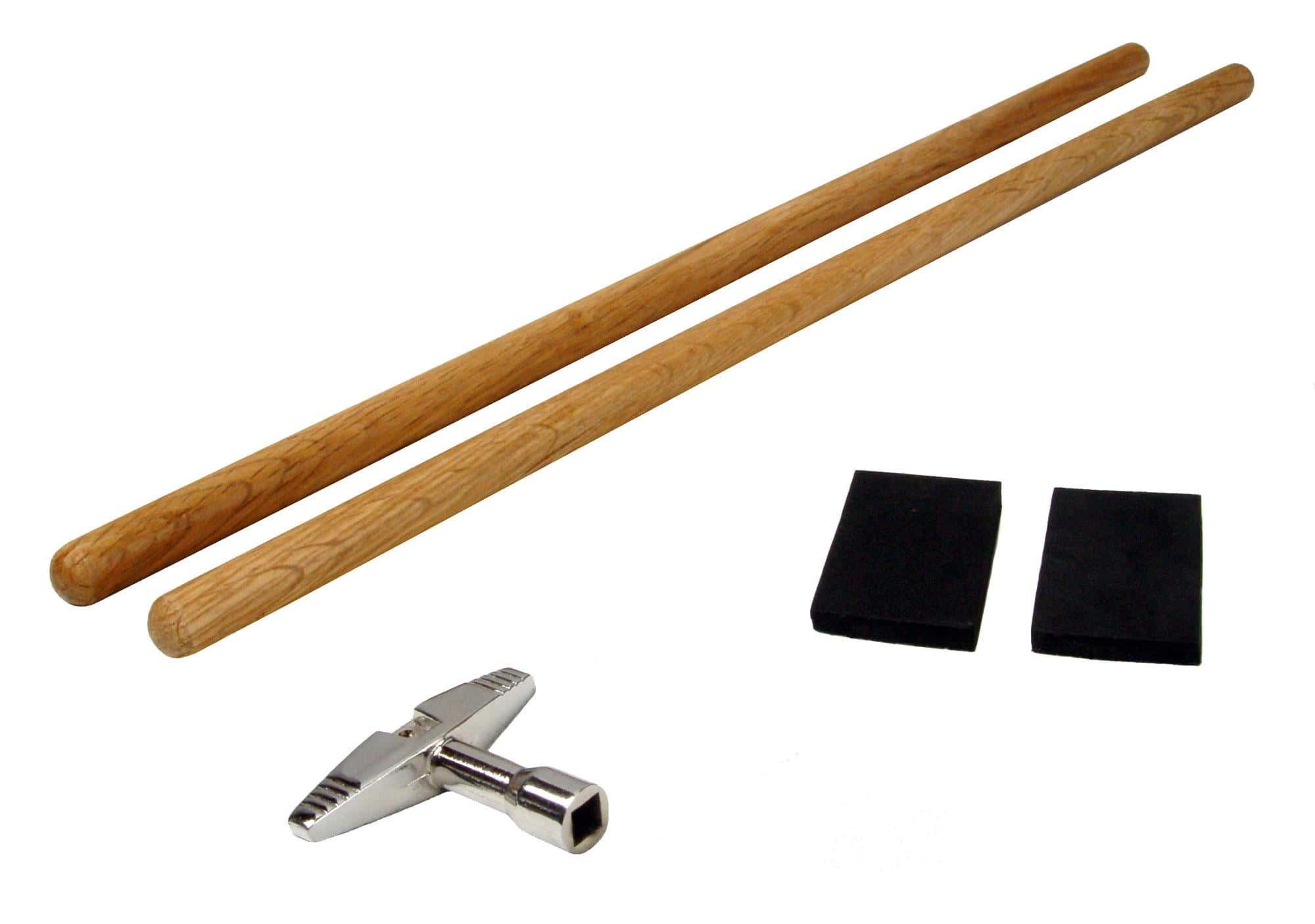 XDrum Timbale Timbales Set inkl. Cowbell, 3-St., Inklusive Dämpferset, Stativ und Timbale-Sticks, Kessel aus Edelstahl, Hochwertige Felle – Bild 5 von 5
