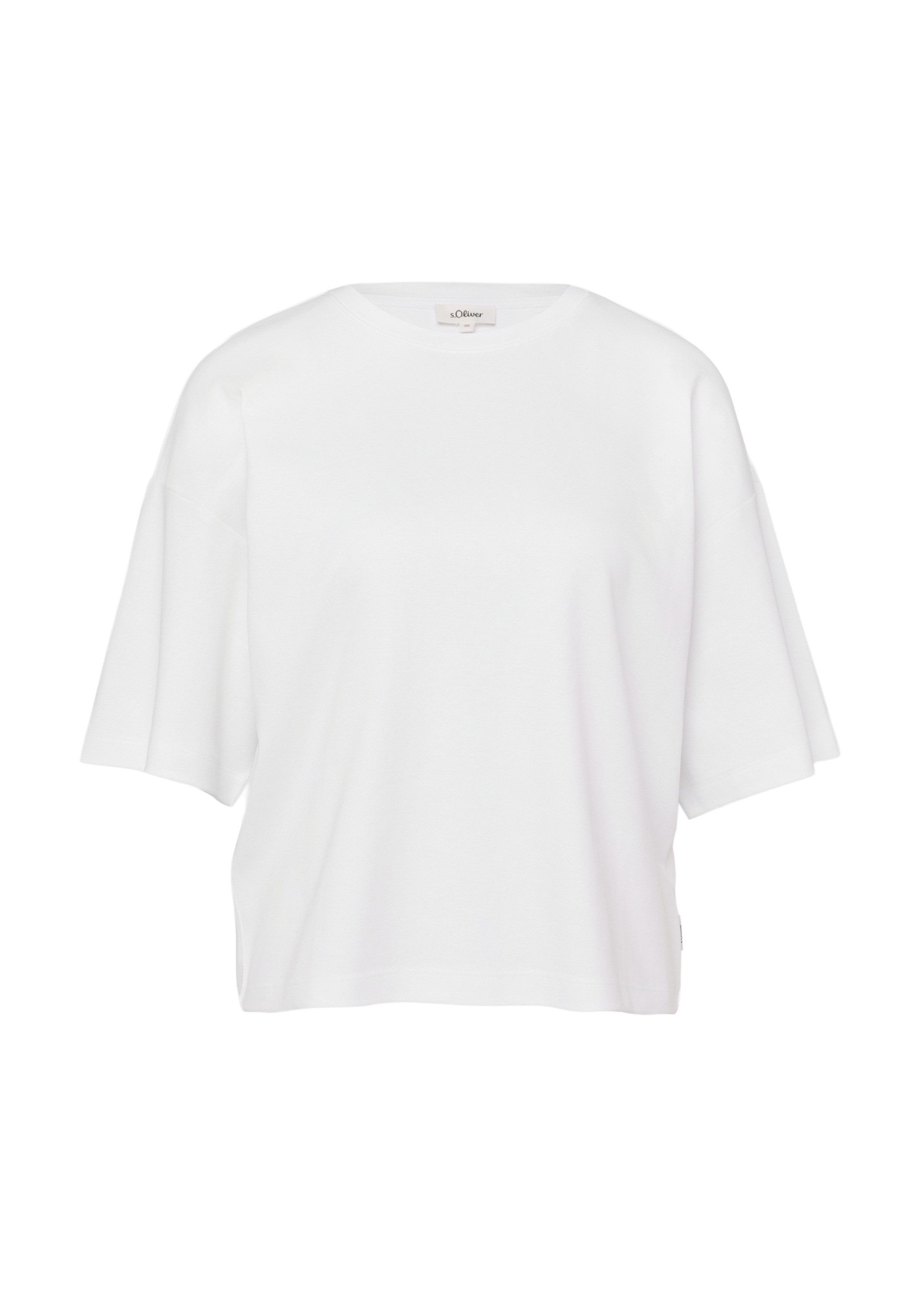 s.Oliver Kurzarmshirt T-Shirt Oversized T-Shirt aus Baumwoll-Interlockjersey