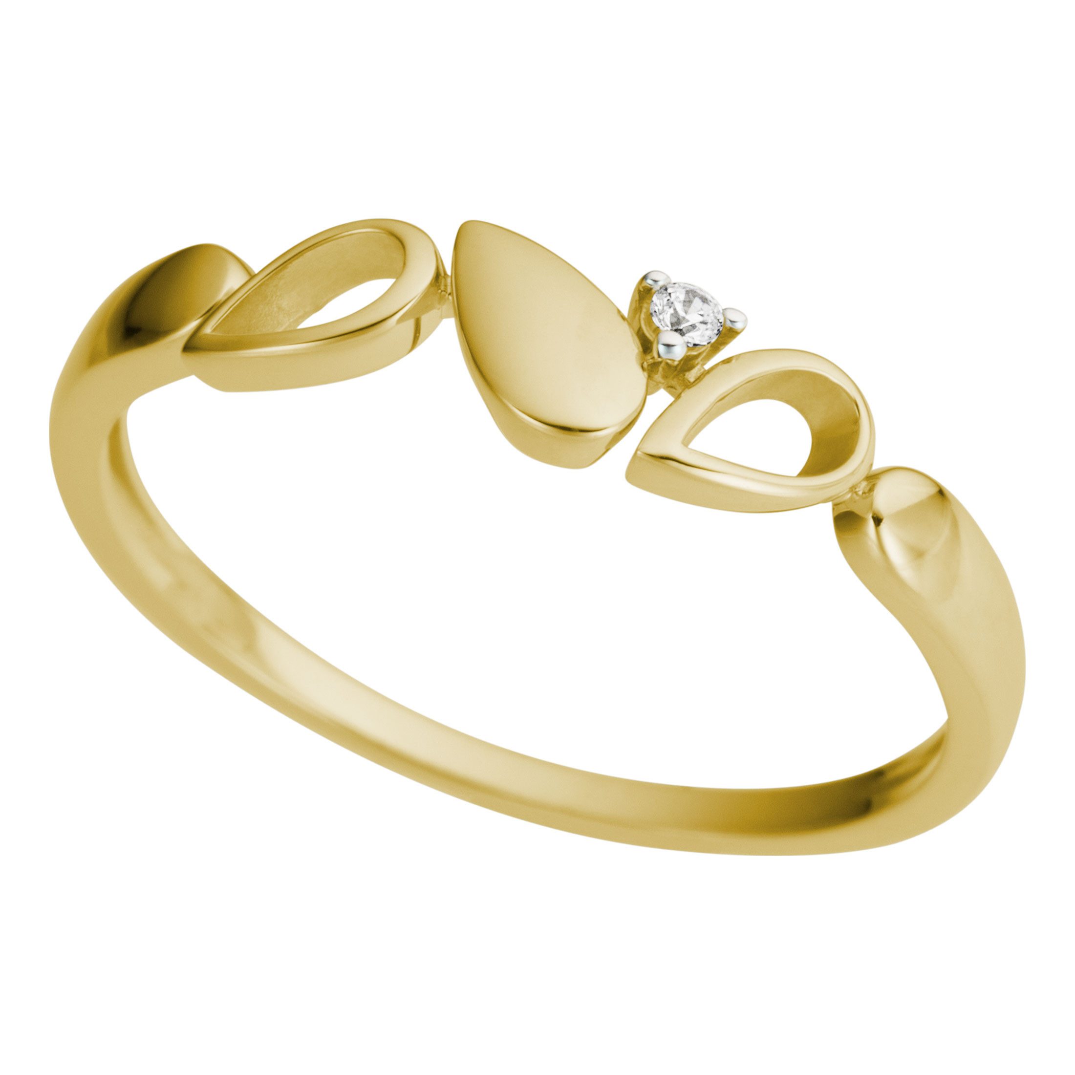 Firetti Fingerring Schmuck Geschenk Gold 375 Damenring Goldring Tropfen, mit Brillant