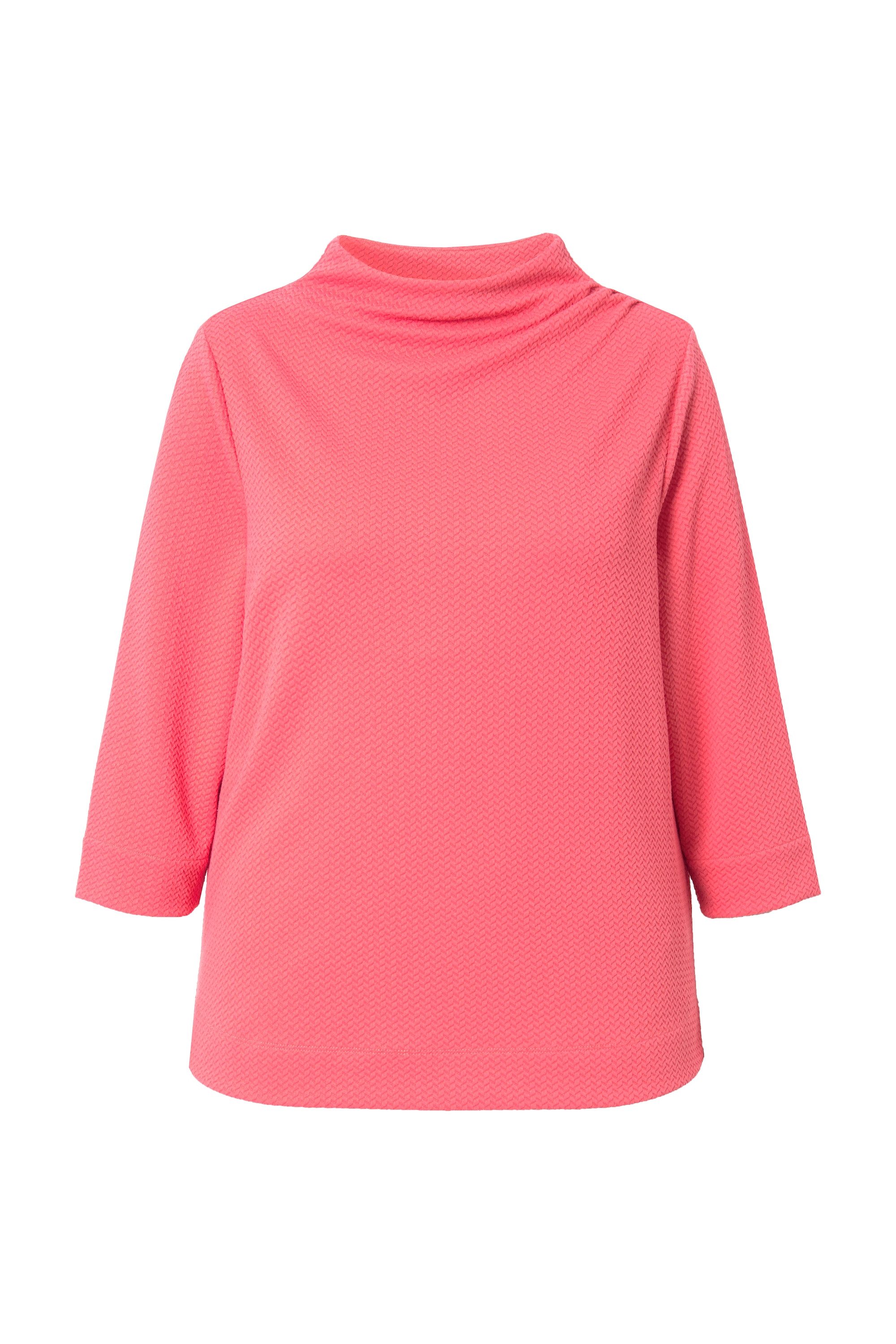 Ulla Popken Sweatshirt Sweatshirt Struktur Stehkragen günstig online kaufen