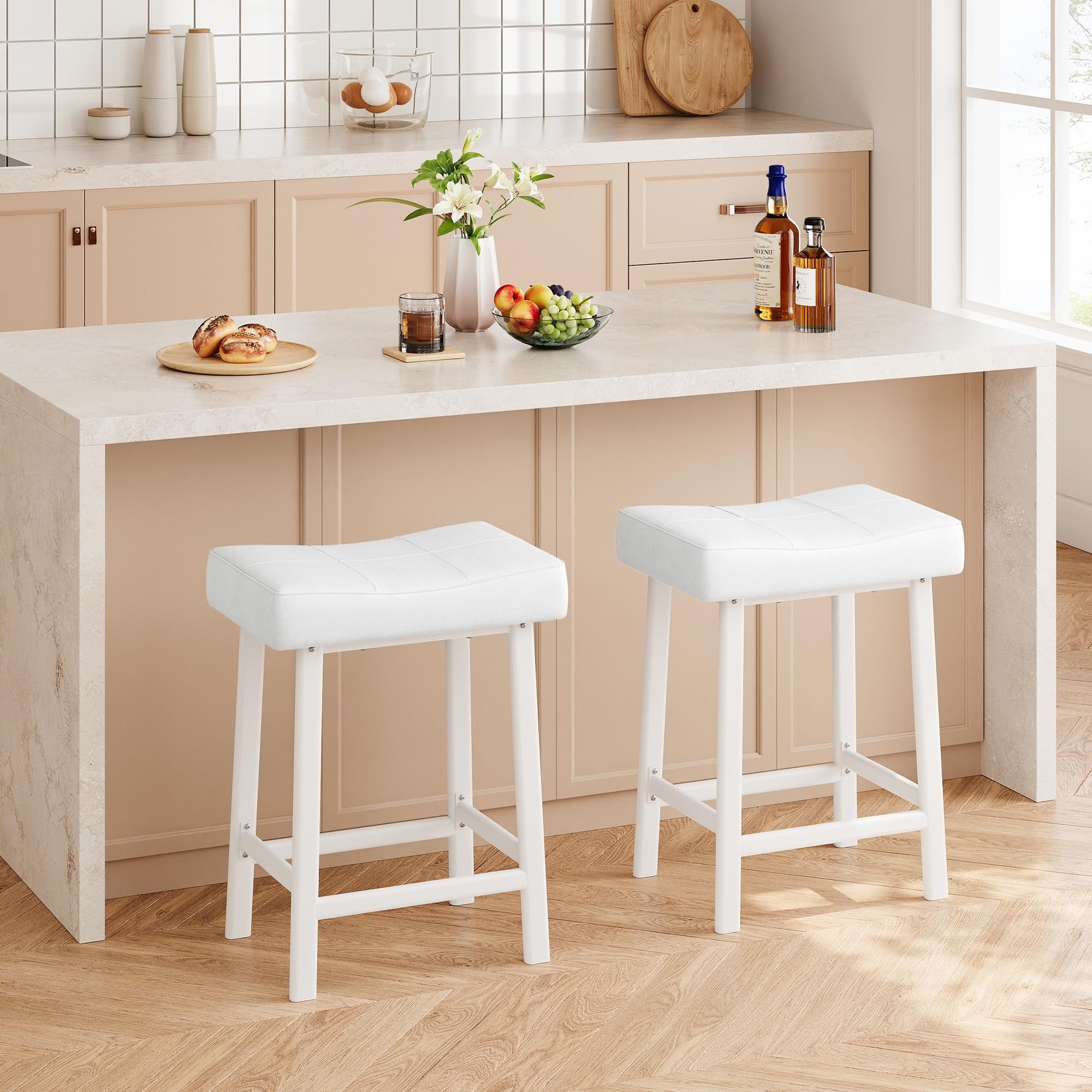 GarveeMore Barhocker aus PU-Leder, Barstuhl 2/4er Set Bistrostuhl Küchenhocker (2 St)