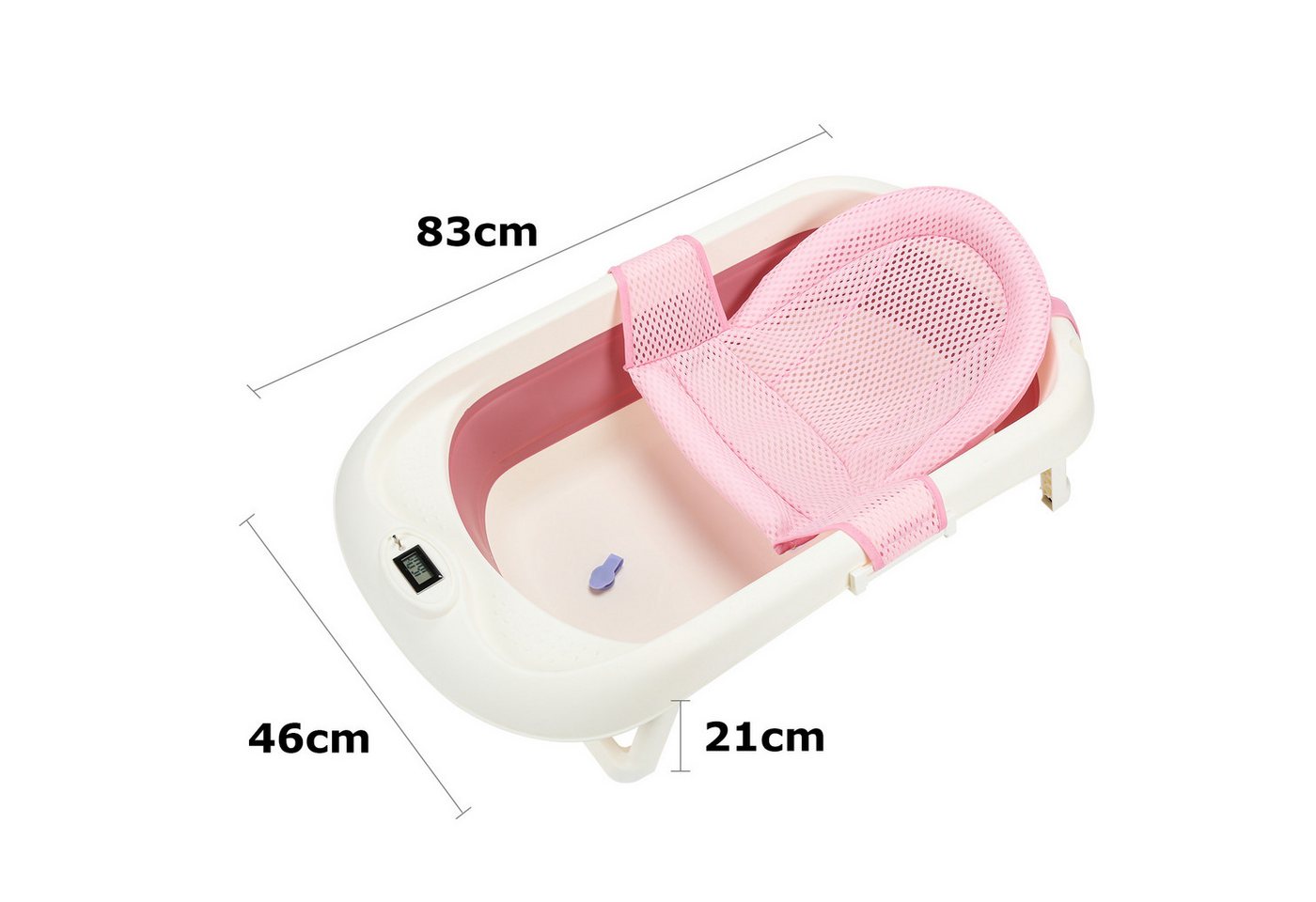 Thumbnail - Clanmacy Babybadewanne Baby Badewanne Faltbare Babywanne mit kissen Ergonomische Kunststoff
