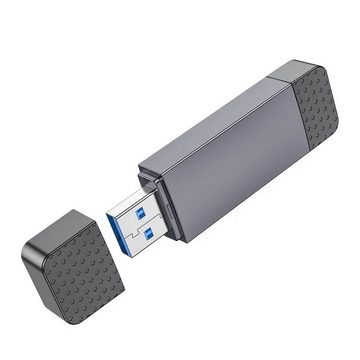 HOCO Speicherkartenleser Speicherkartenleser 2in1 USB A + Typ C 2.0 HB45 USB-Stick Grau