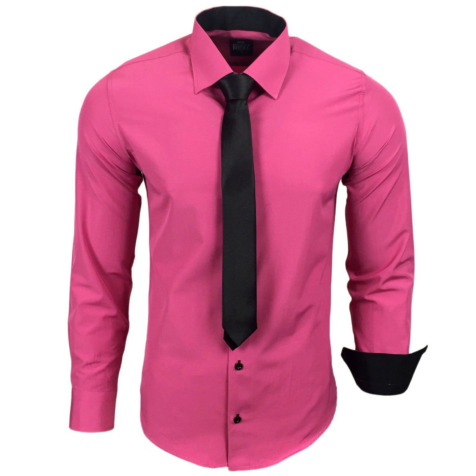 Rusty Neal Langarmhemd im körpernahen Schnitt pink