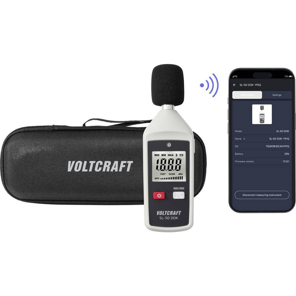 VOLTCRAFT Schallpegelmessgerät Schallpegel-Messgerät SL-50 DOK 130 dB (max) 31.5 Hz - 8 kHz