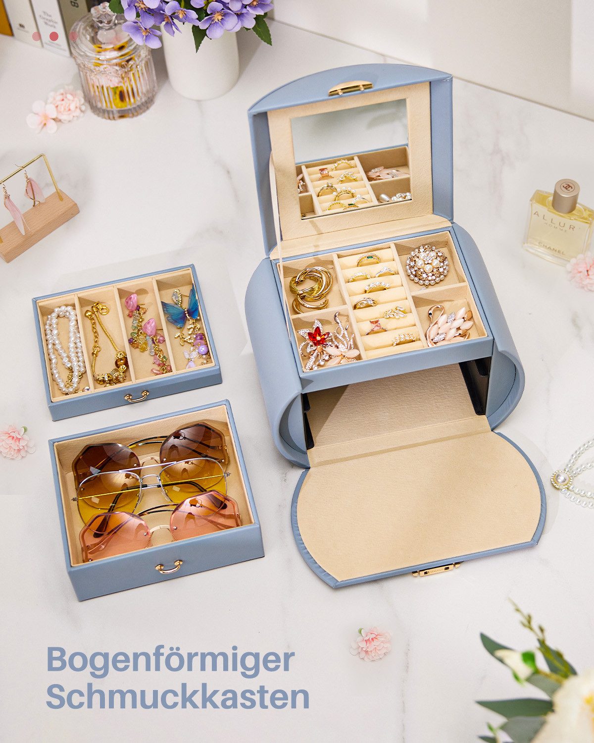 Yorbay Schmuckkasten Schmuckkoffer komplett abschließbar Schmuckkasten günstig online kaufen