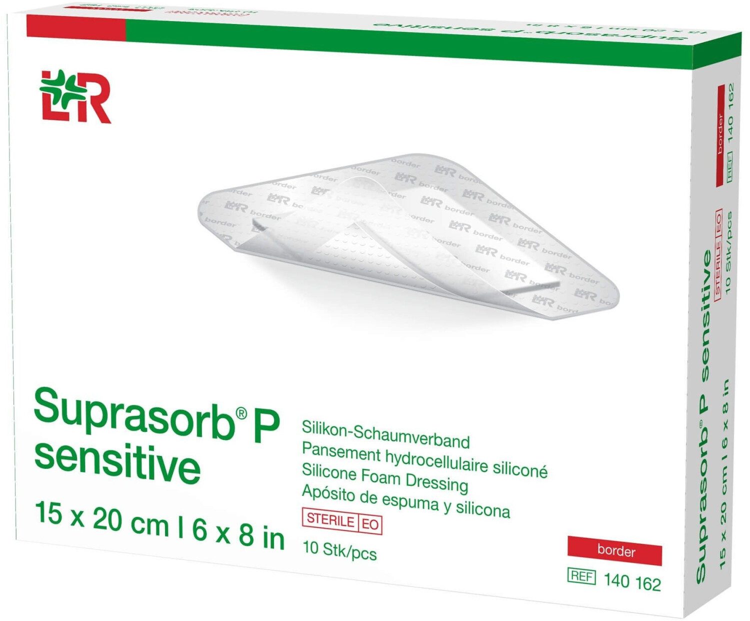 Lohmann & Rauscher GmbH & Co.KG Gips-und Verbandschutz SUPRASORB P sensitive PU-Schaumv.border 15x20cm, Wundversorgung, Wasserabweisender Verband