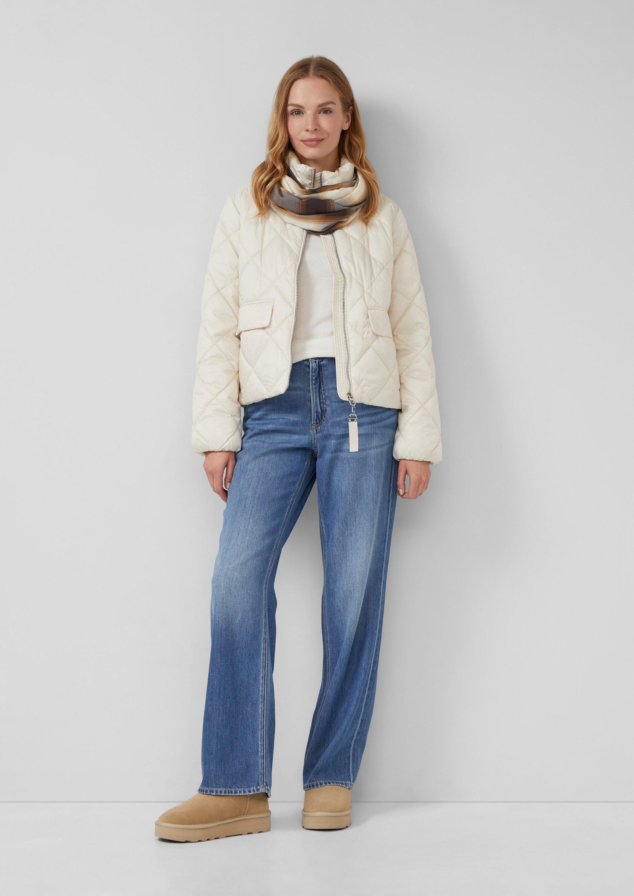 s.Oliver Loop Snood, Karierter Loop-Schal aus Modalmix