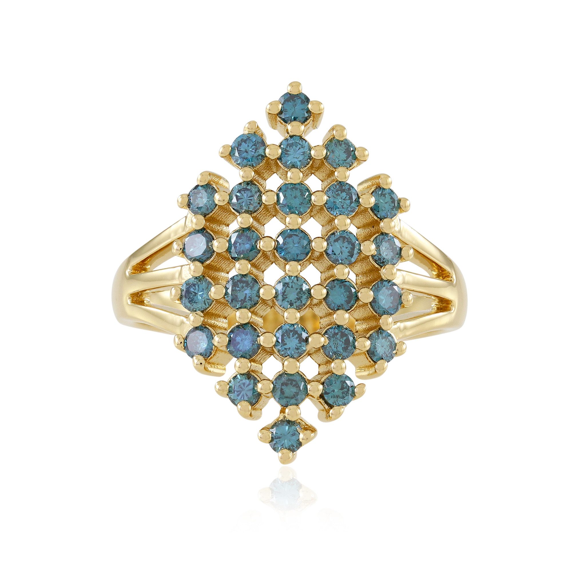 Cavill Diamantring Cavill Ring, 0,74 ct blauer Diamant, 925er Sterlingsilber, Vintage (1-tlg)