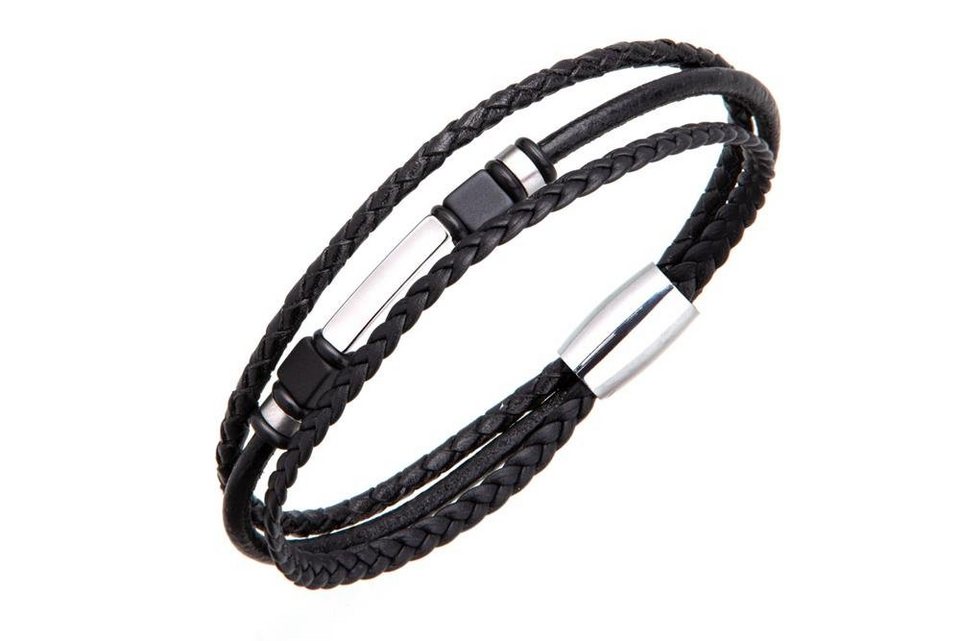 Silberkettenstore Lederarmband Lederarmband 0620_1 - 3reihig, schwarz