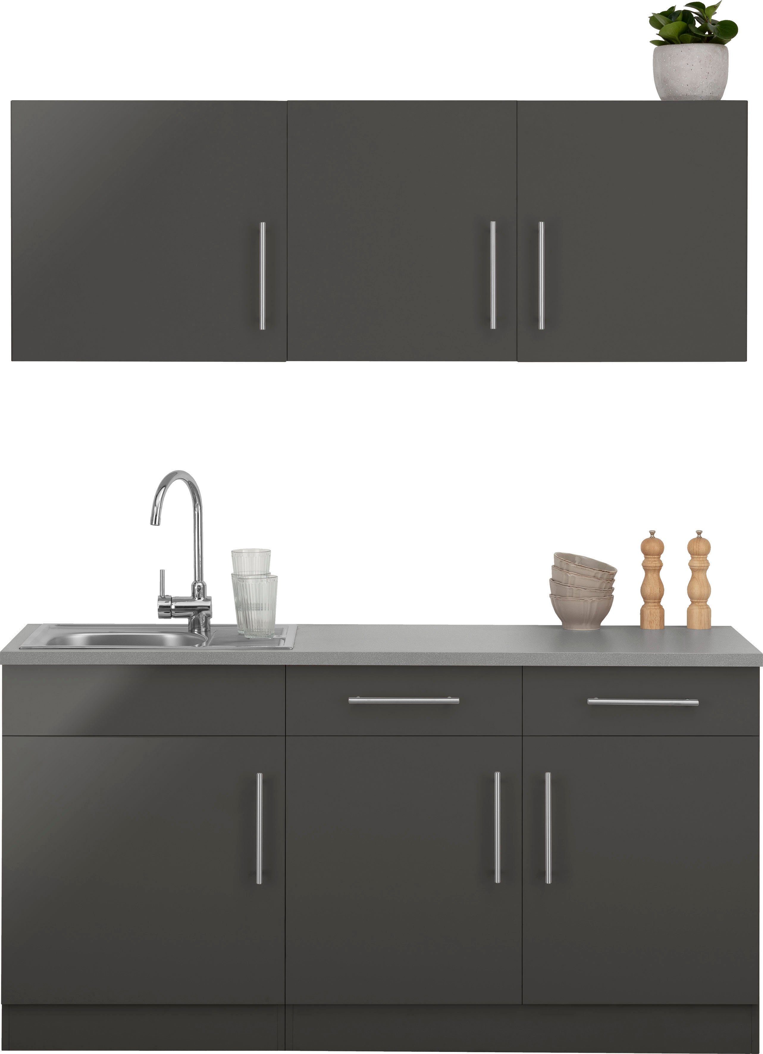 wiho Küchen Pantryküche Cali, ohne E-Geräte, Breite 160 cm günstig online kaufen