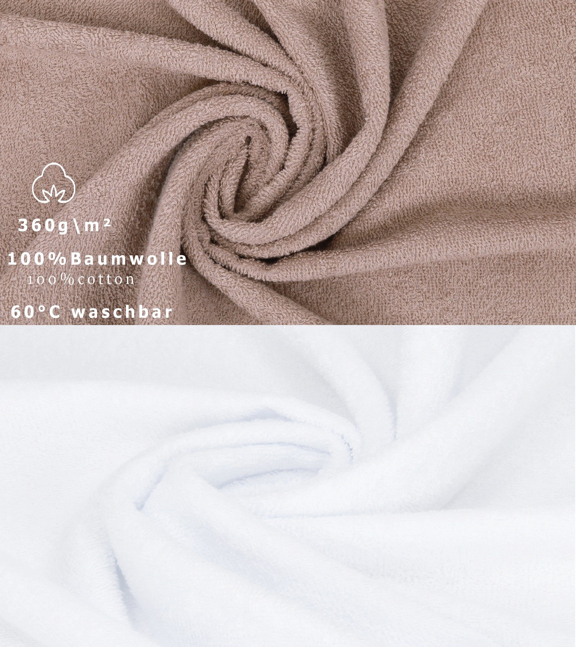 Betz Handtuch Set 12 TLG. Handtuch Set BERLIN Farbe Cappuccino - weiß, 100% Baumwolle (12 Teile, 12-St) – Bild 4 von 5
