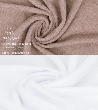 Betz Handtuch Set 12 TLG. Handtuch Set BERLIN Farbe Cappuccino - weiß, 100% Baumwolle (12 Teile)