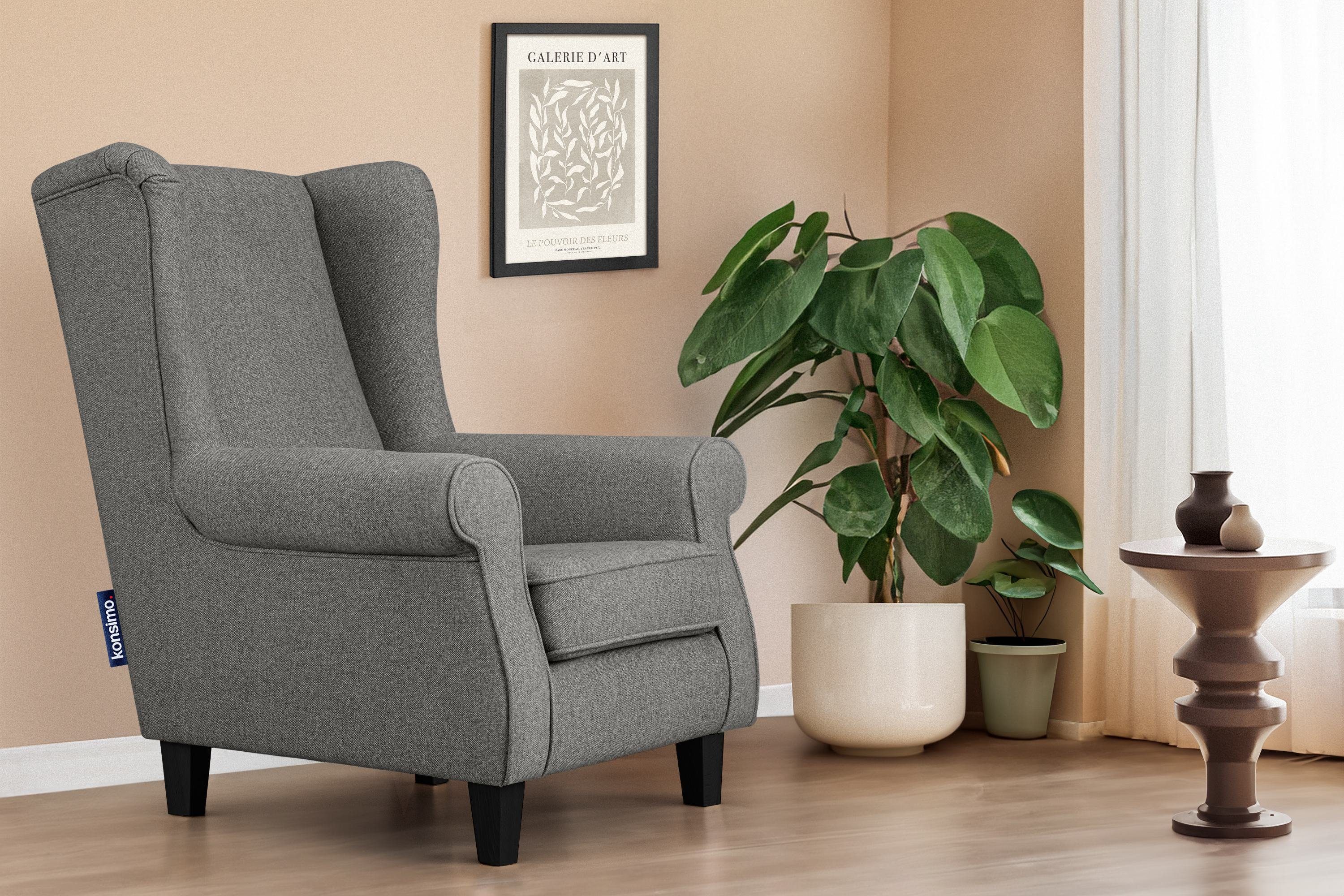KONSIMO® Ohrensessel MILES Gepolsterter Sessel, mit günstig online kaufen