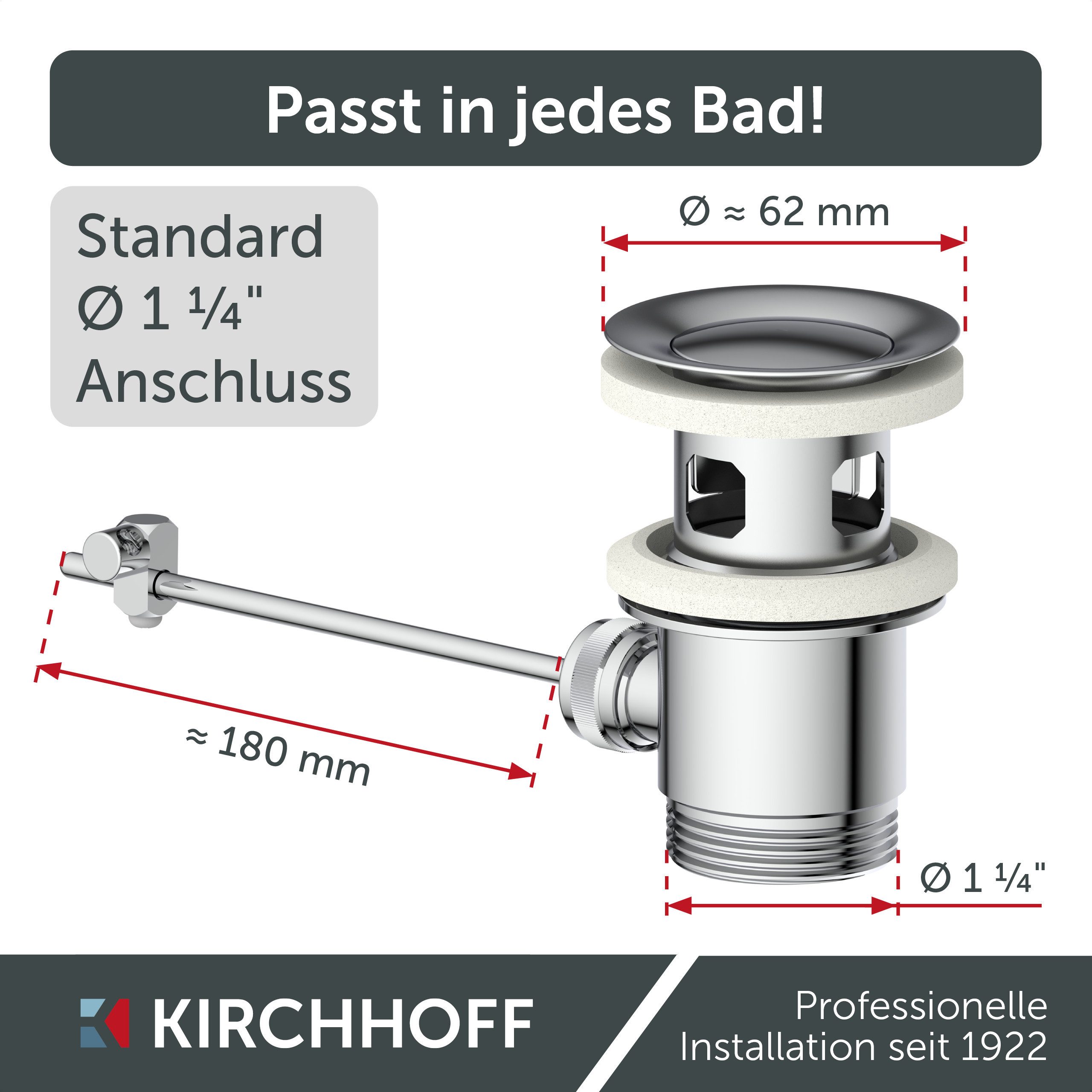 Kirchhoff Ablaufgarnitur Exzentergarnitur, 1 1/4", für Waschtisch günstig online kaufen