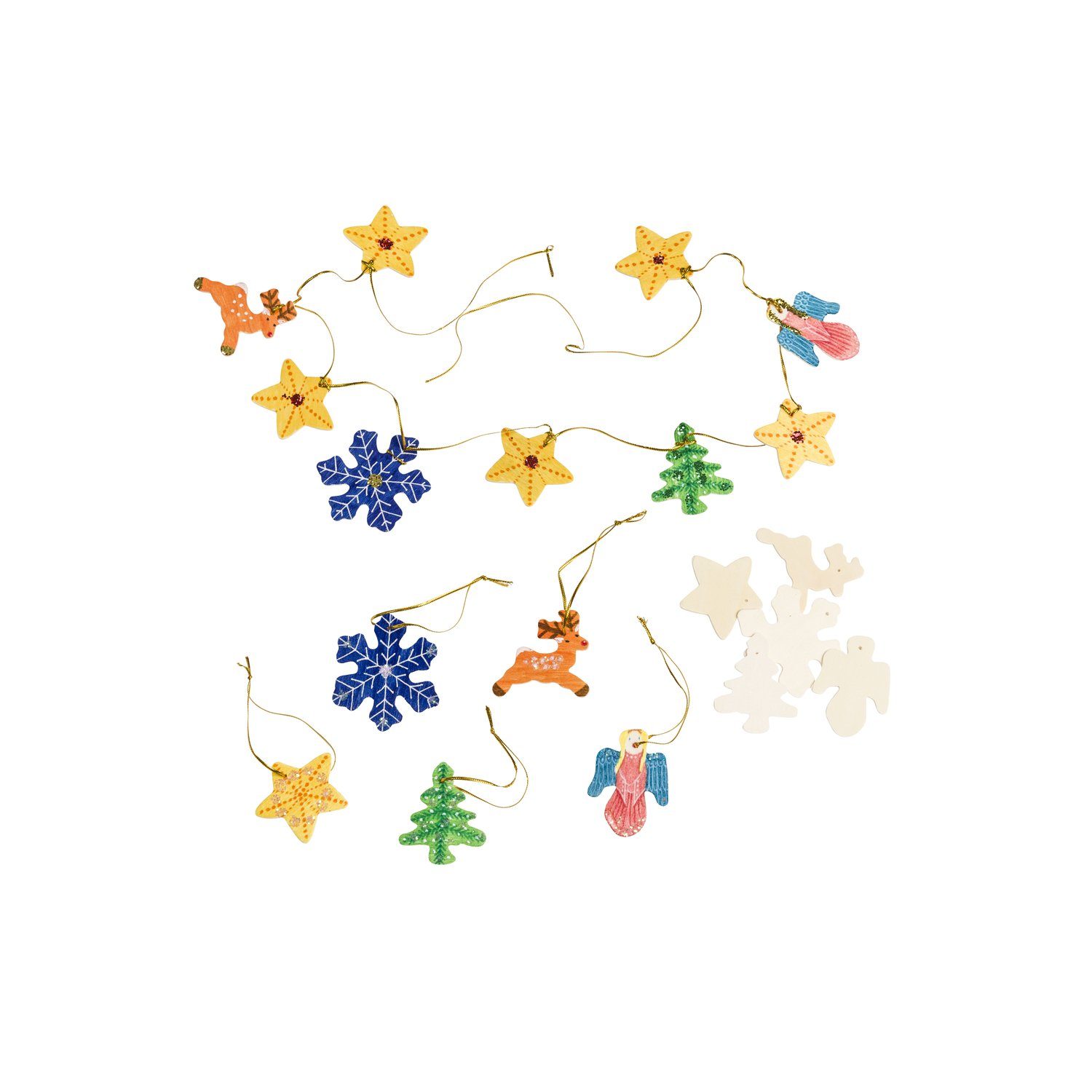 EDUPLAY Experimentierkasten Weihnachtsdeko aus Holz 50er Set