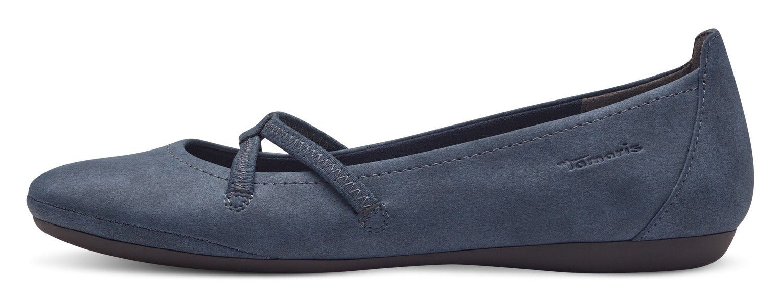 Tamaris Ballerina Flats, Festtagsmode, Slipper mit Gummizugriemchen