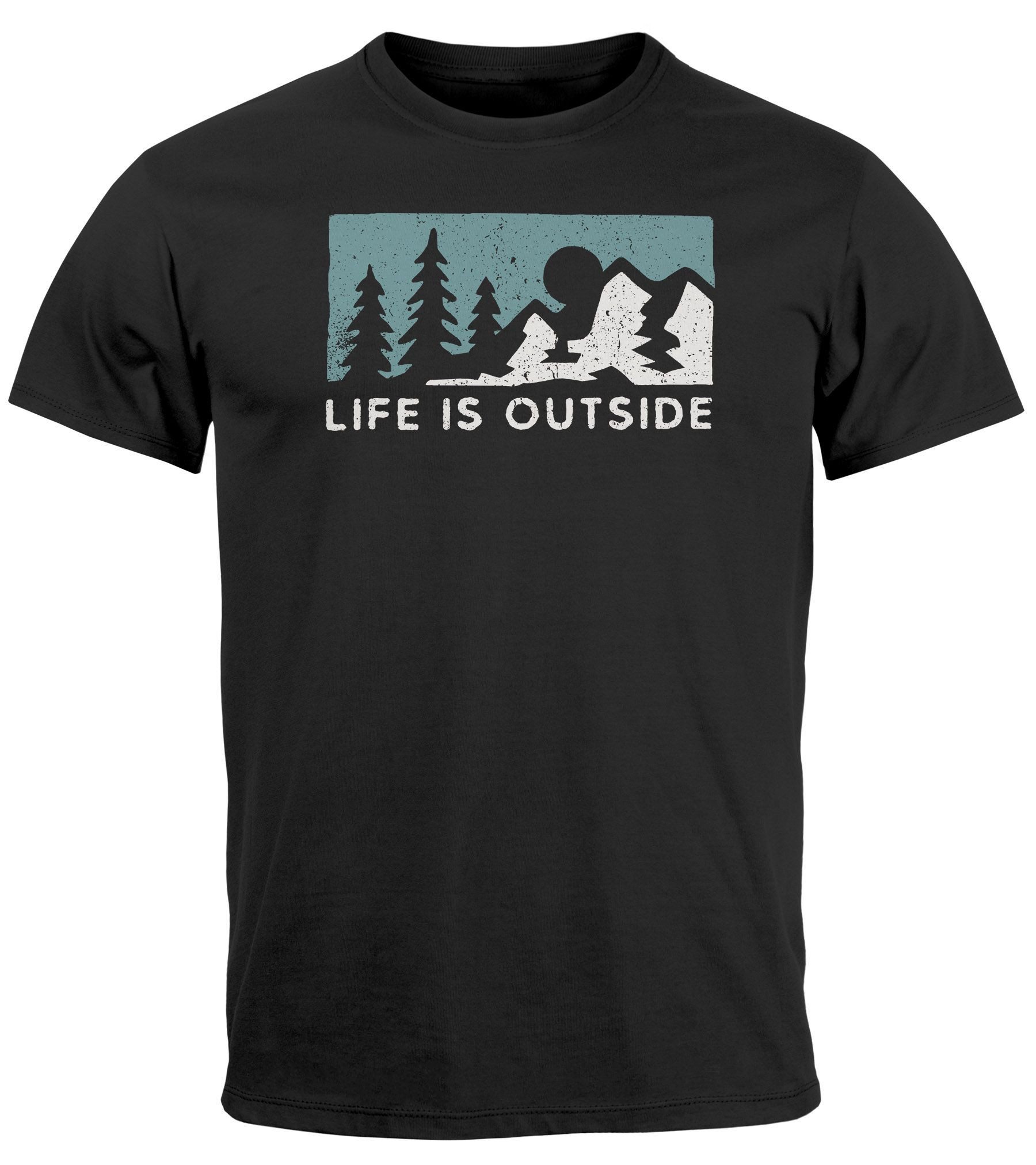 Neverless Print-Shirt Herren T-Shirt Outdoor Wandern günstig online kaufen