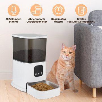 TLGREEN Katzen-Futterautomat Smart Futterautomat Katze & Hund, 6L Katzenfutter Automat 2,4 G WiFi