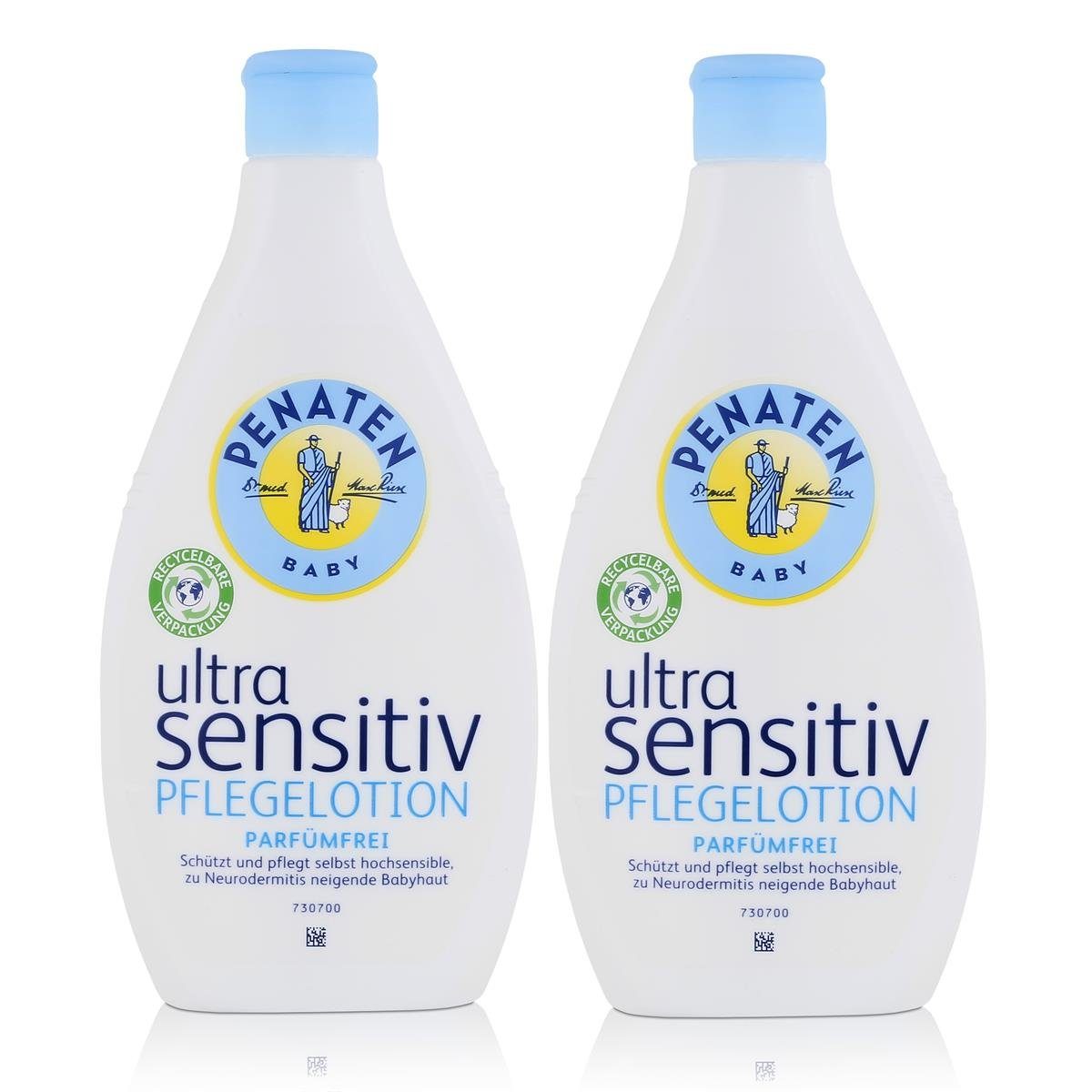 Babypflege-Set Penaten Baby ultra sensitiv Pflegelotion 400ml - Parfümfrei (2er Pack)