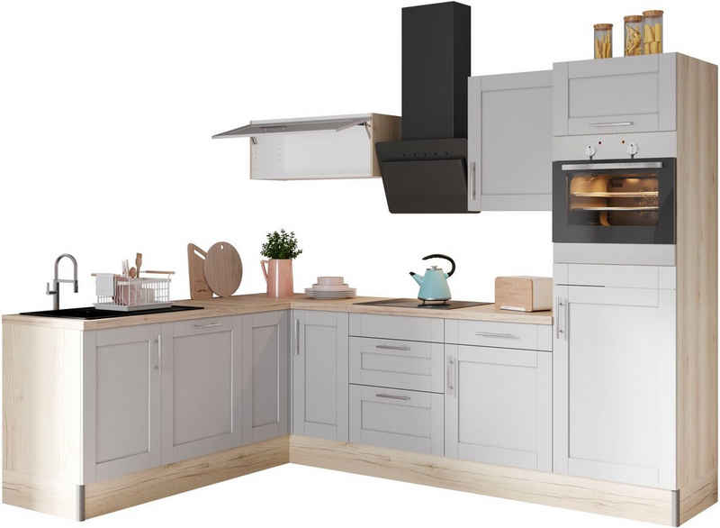 OPTIFIT Küche Ahus, 200 x 270 cm breit, ohne E-Geräte, Soft Close Funktion, MDF Fronten