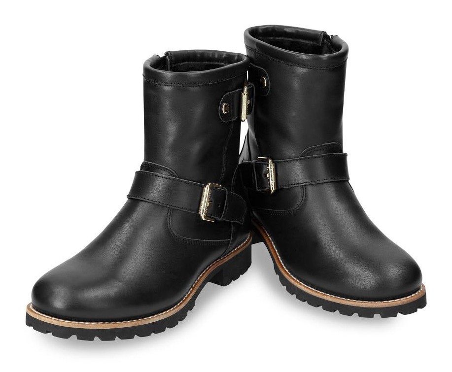 Panama Winterboots Jack Felina Igloo goldfarbenen schwarz mit Schnallen