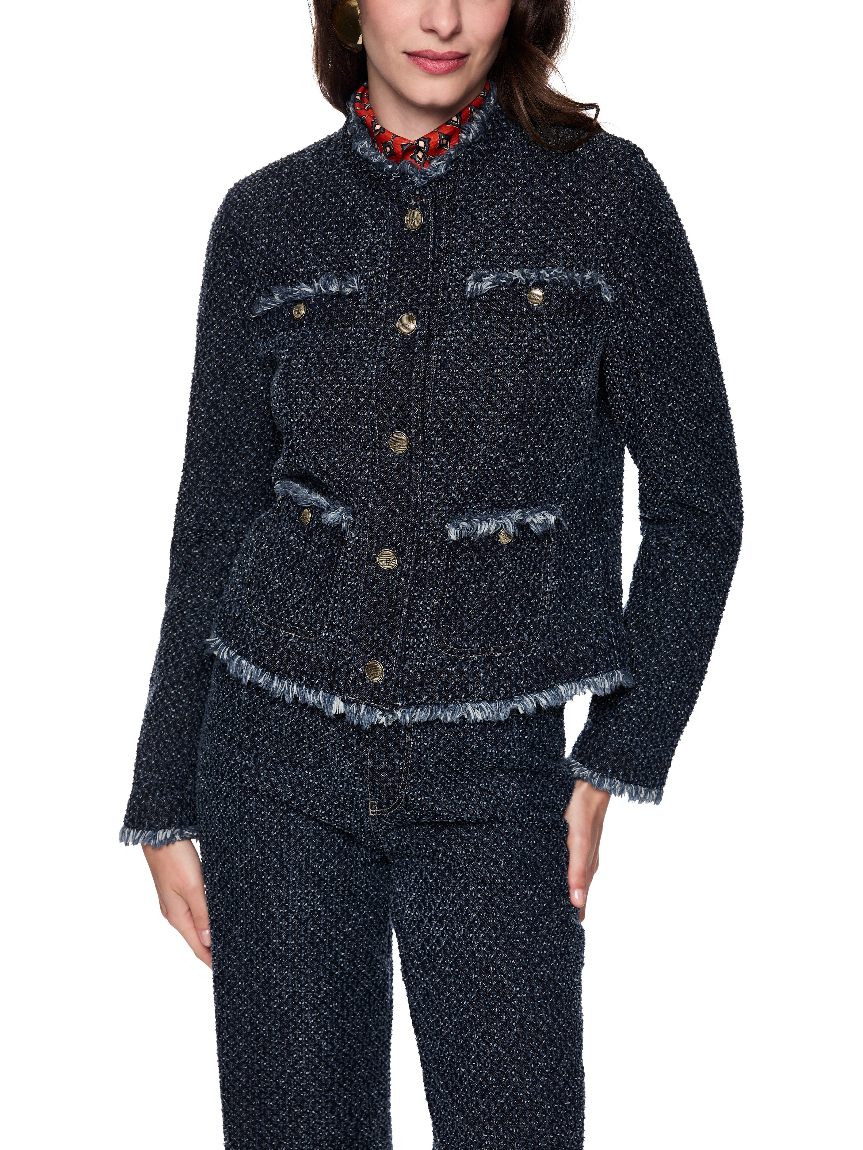 Marc Cain Kurzjacke Prairie Muse Premium Damenmode Couturige Jacke in Tweed günstig online kaufen