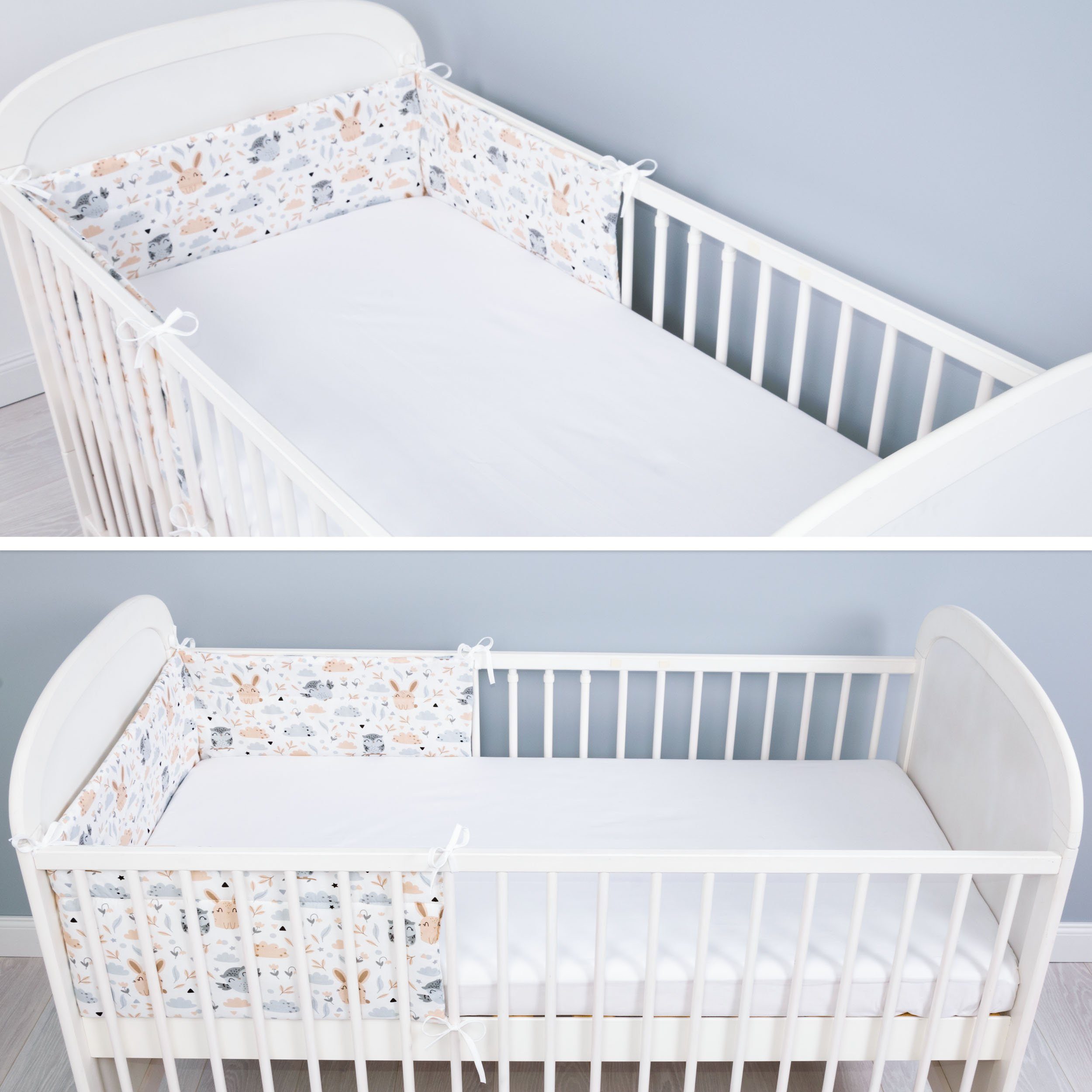 Amilian Bettnestchen - Bettumrandung 180x30 cm für Kinderbett 120x60 geeignet (Kopfschutz), (Nestchen, Kantenschutz), Umrandungen