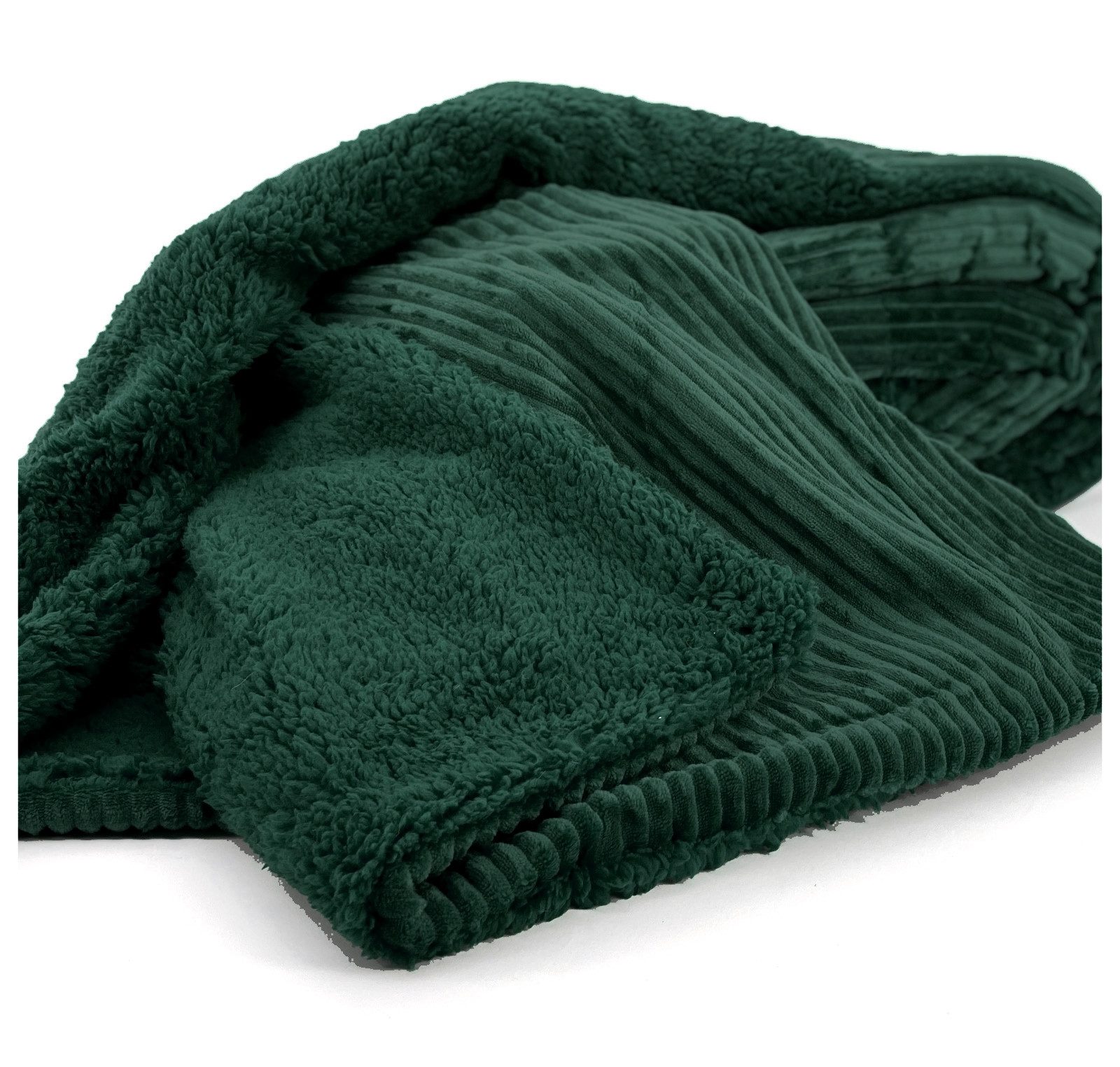 Wohndecke Flauschige Cord Kuscheldecke Sherpa Fell Sofadecke, heimtexland, günstig online kaufen