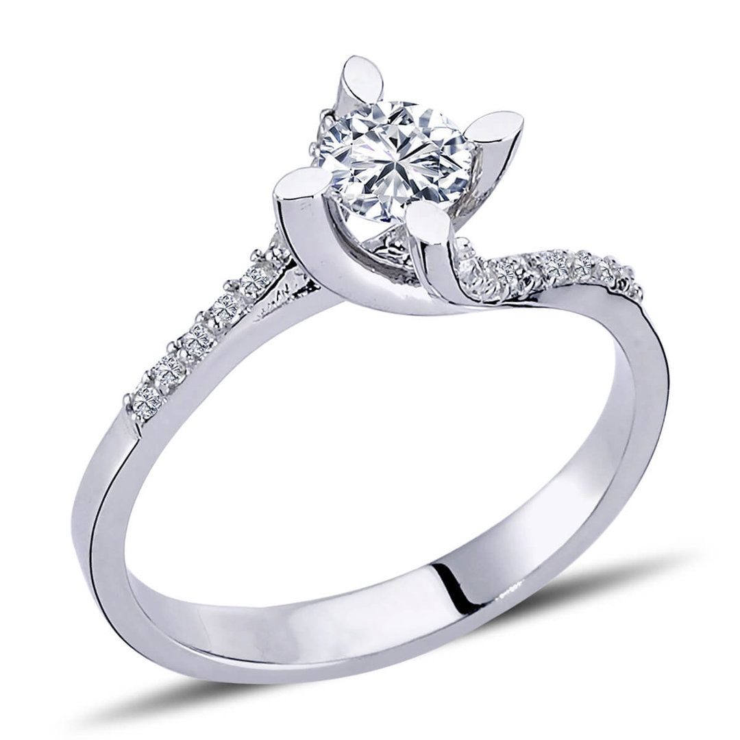 EinStein Diamant Diamantring, 0,55 Carat Diamant Solitär Ring Antragsring 14 Karat Weißgold