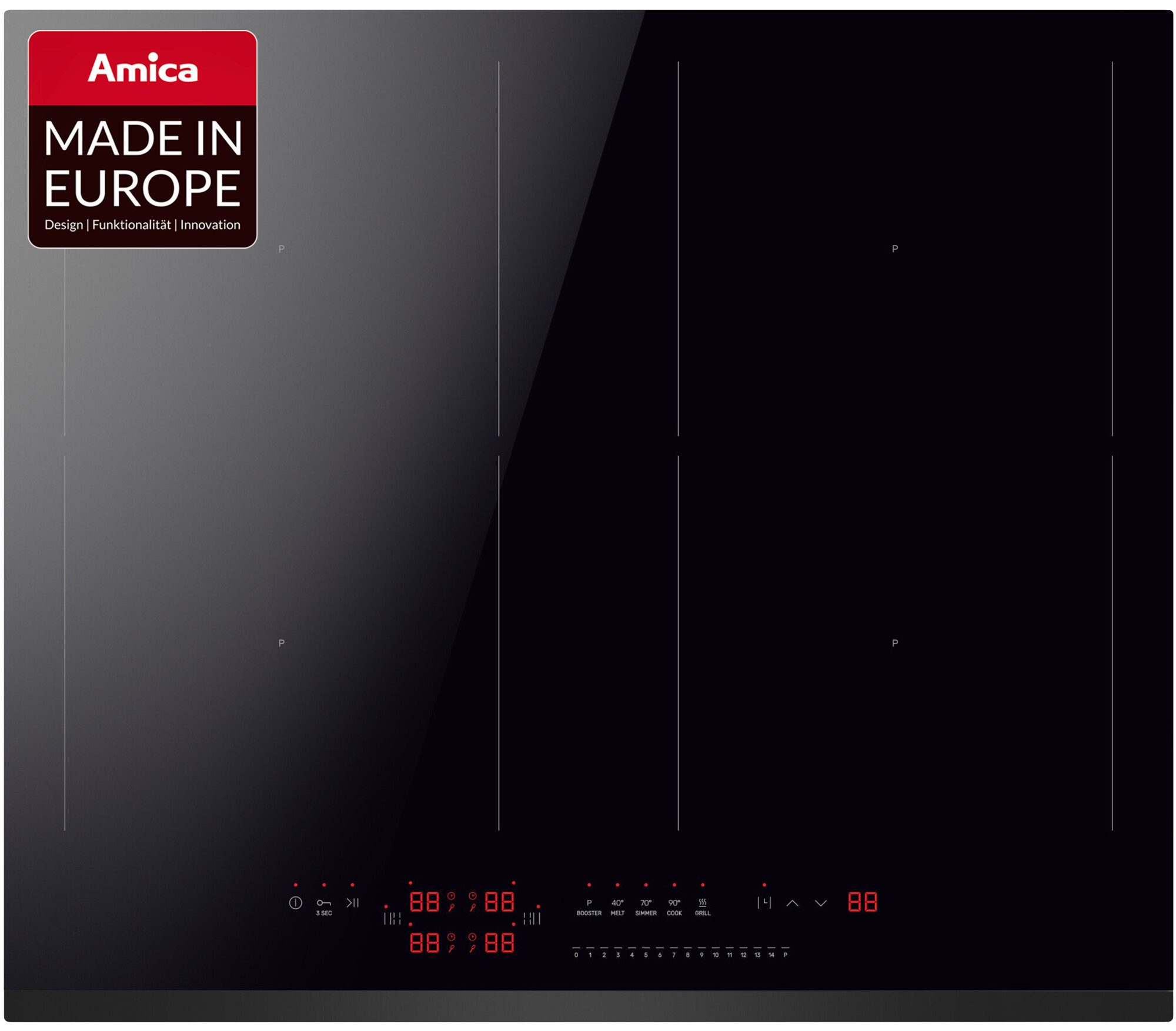 Amica Induktions-Kochfeld KMI 776 660 F, Viel Platz und schnelle Hitze für entspanntes Kochen im Alltag