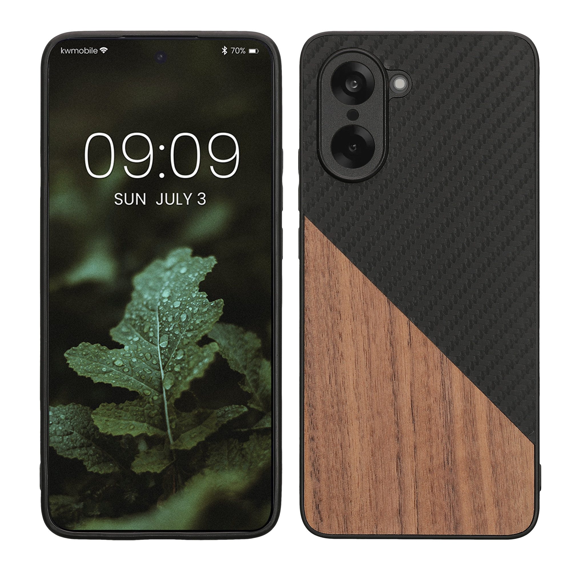 kwmobile Smartphone-Hülle Hülle für OnePlus Nord CE5, Holz Handy Schutzcase - Handy Case Schutzhülle - Smartphone Cover