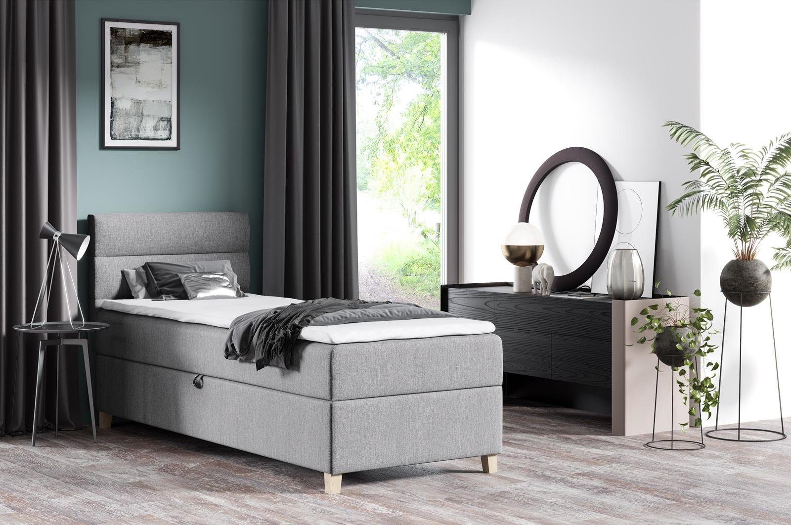 Beautysofa Boxspringbett Velour Bett DONNA MINI günstig online kaufen