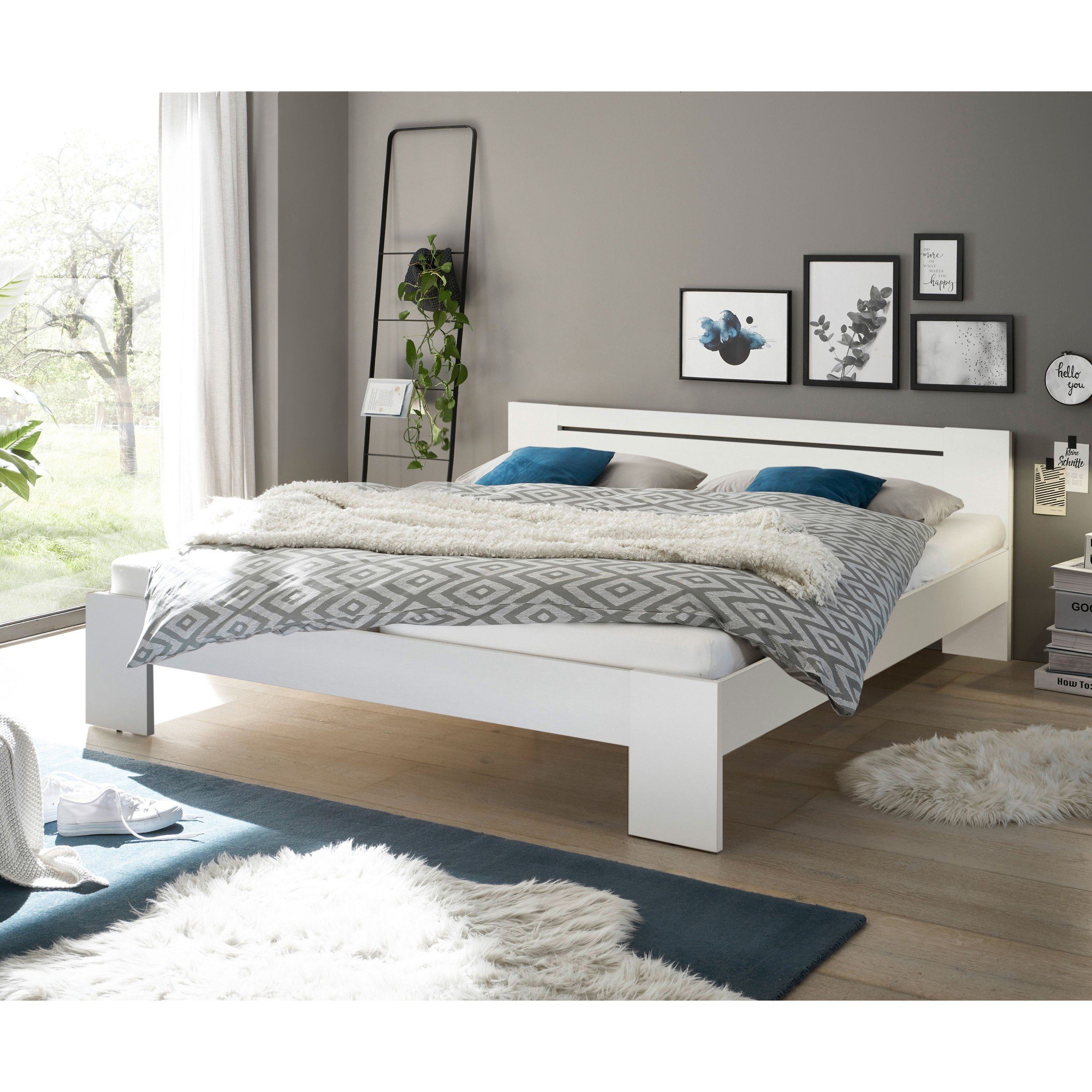 Pol-Power Bett in Weiß. Abmessungen (BxHxT) 185x71x204 cm