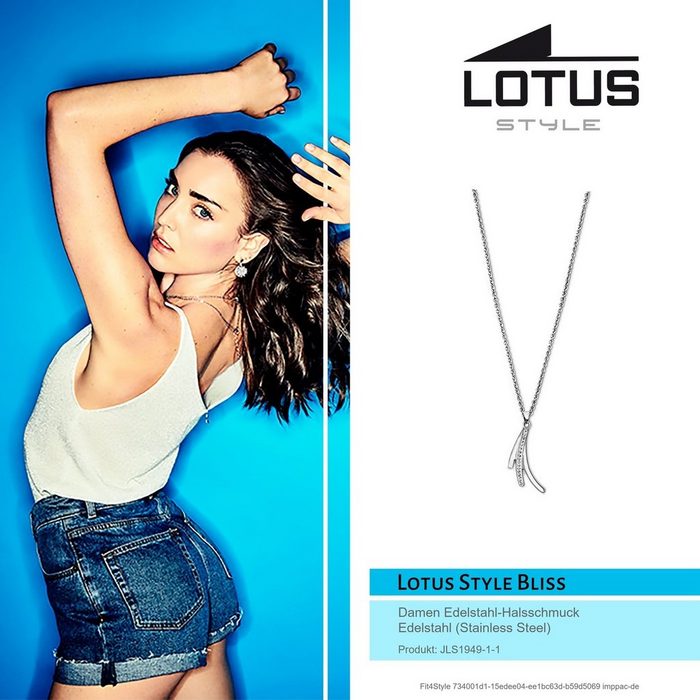 Lotus Style Edelstahlkette LOTUS Style Halskette silber (Halskette) Halsketten für Damen Edelstahl (Stainless Steel)