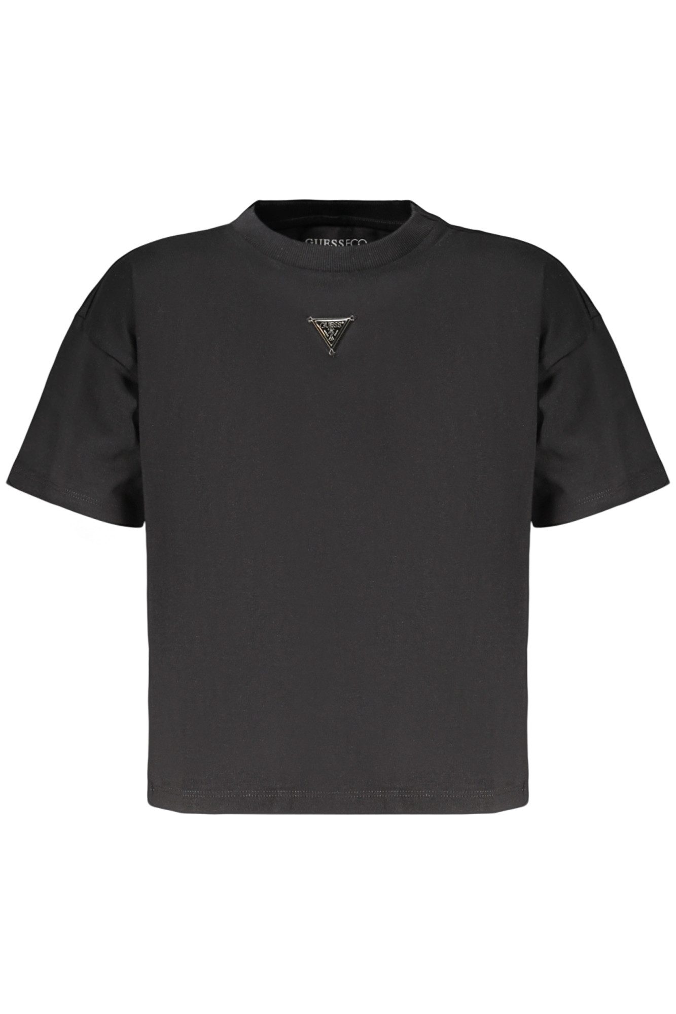 GUESS JEANS T-Shirt Schwarzes Kinder T-Shirt mit Kurzarm & Applikation