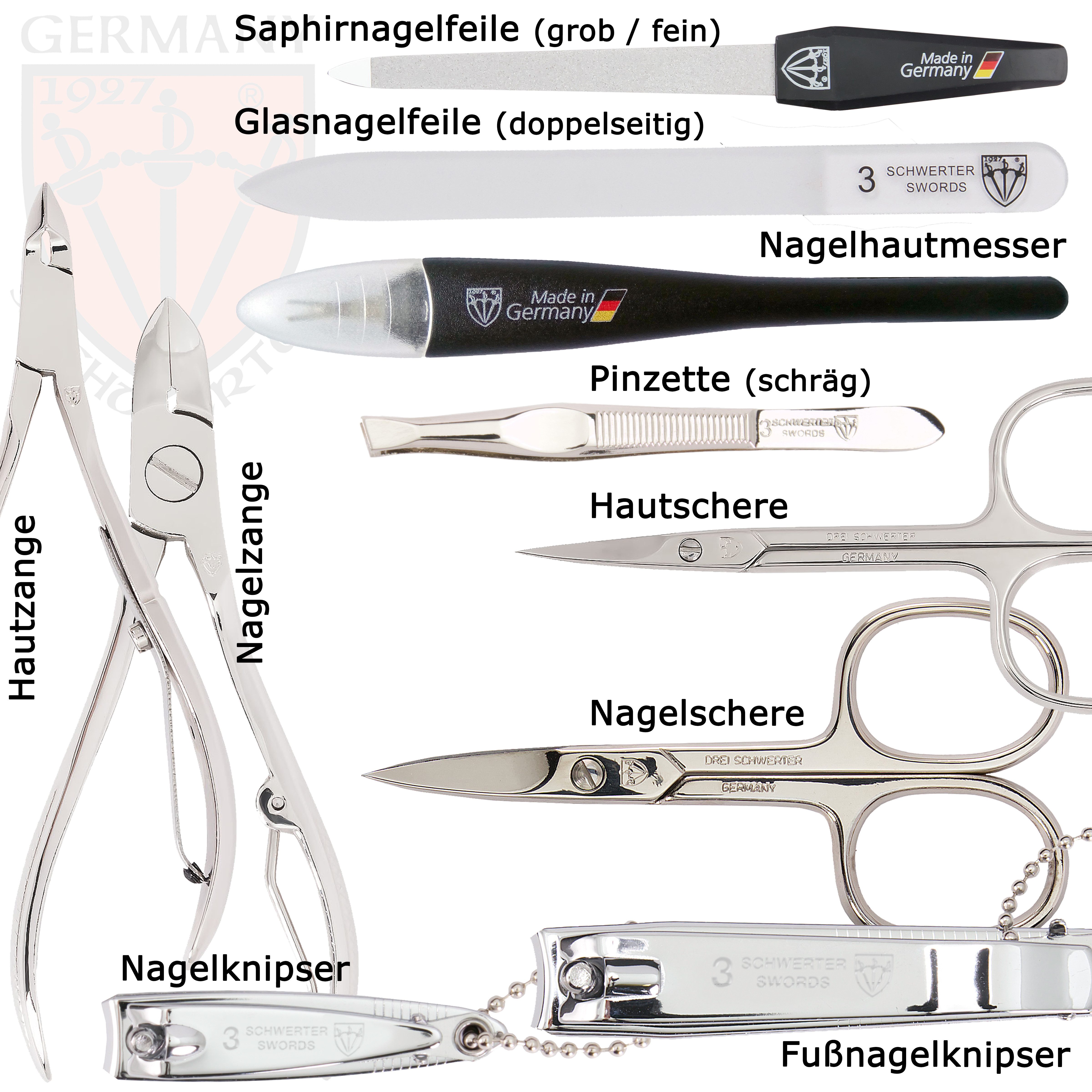 3 SCHWERTER Maniküre-Etui Nagelpflege, Maniküre Set günstig online kaufen