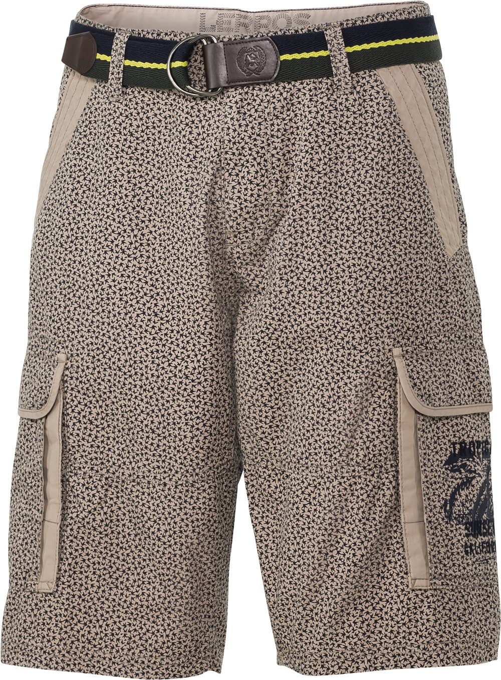 LERROS Cargobermudas trendiges Muster mit Minimalprint, inklusive Textilgürtel beige