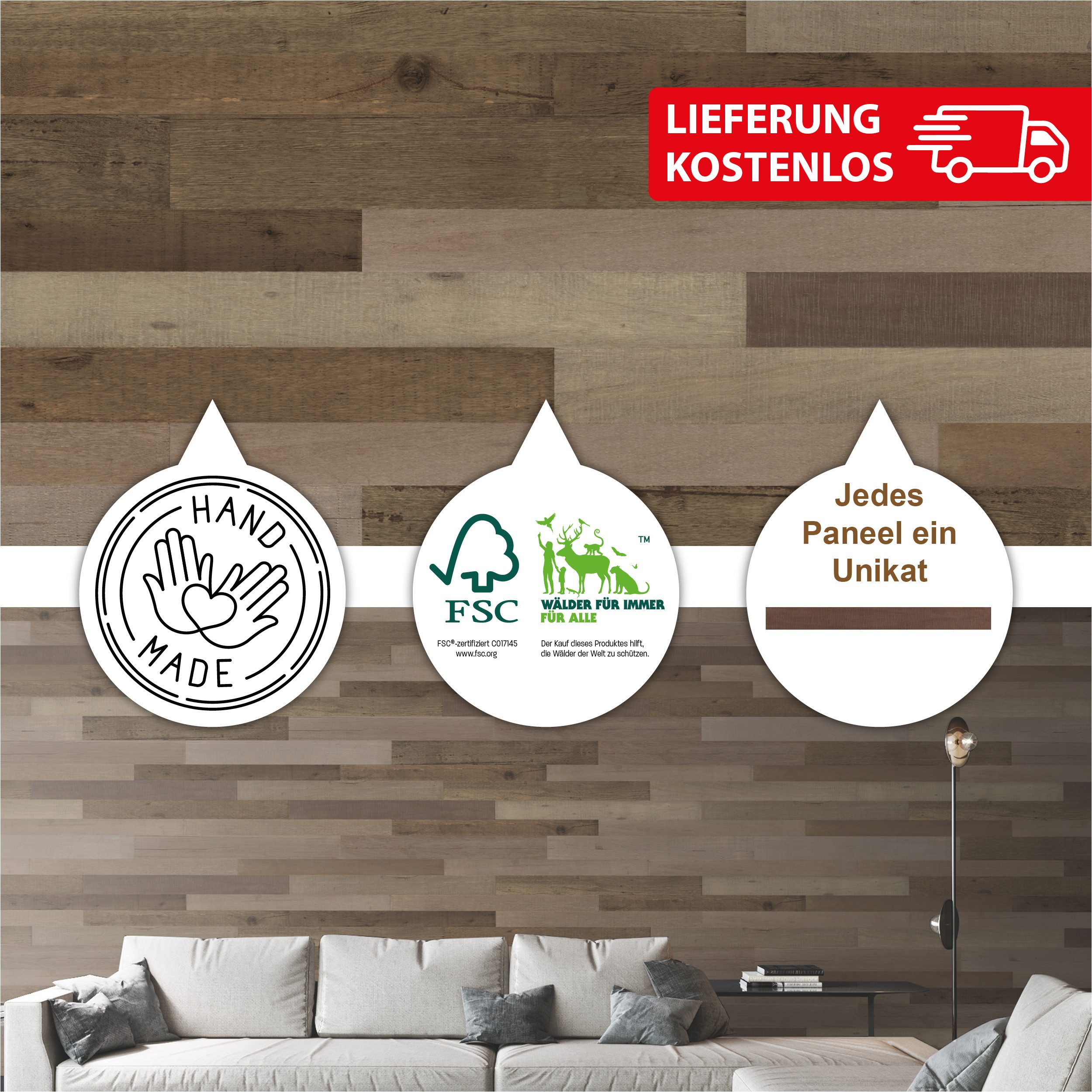 INDO 3D Wandpaneel Barnwall, BxL: 12,00x120,00 günstig online kaufen