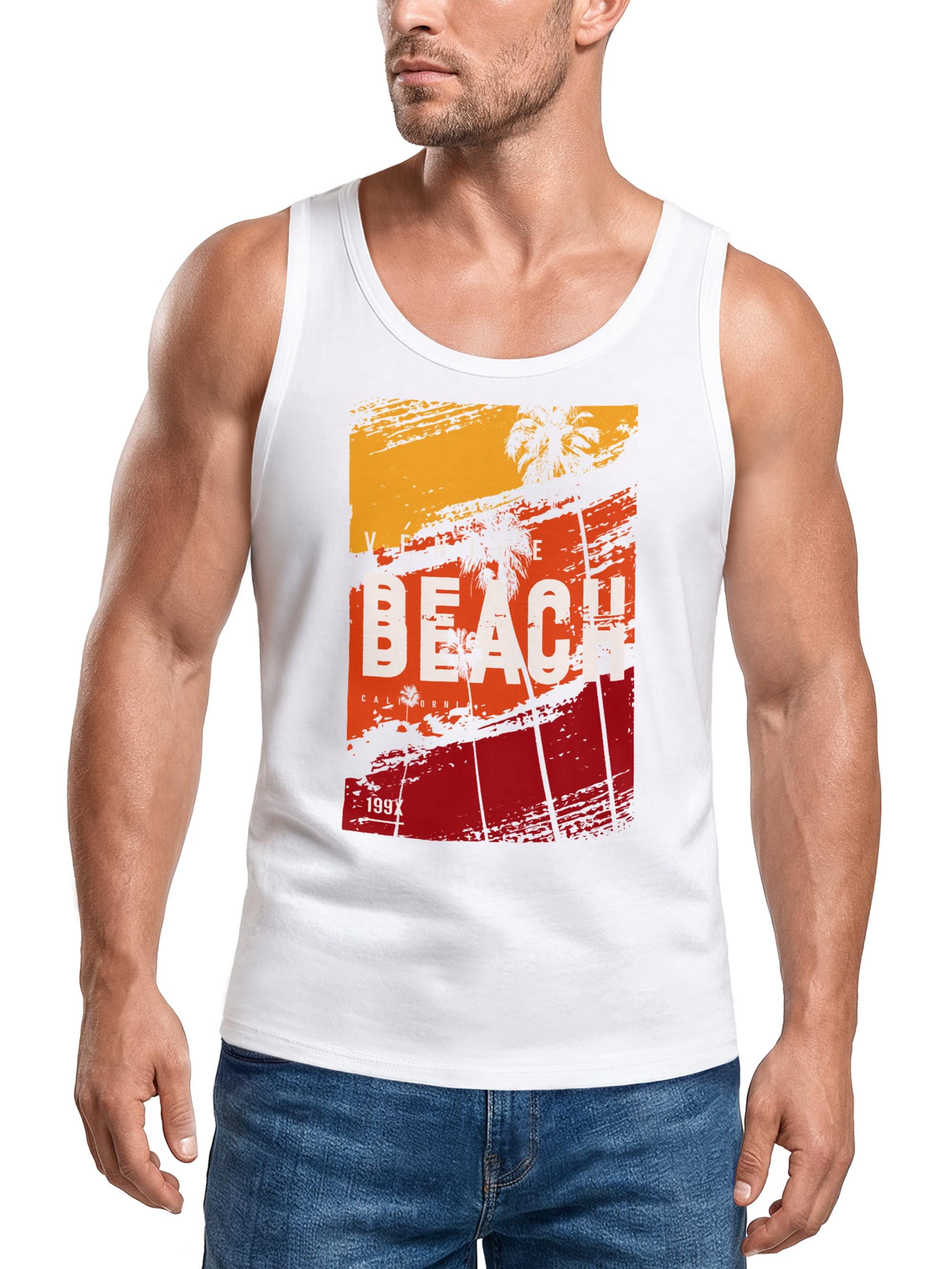 Neverless Tanktop Herren Tank-Top Sommer Venice Beach Surfing Motiv Aufdruck Strand mit Print