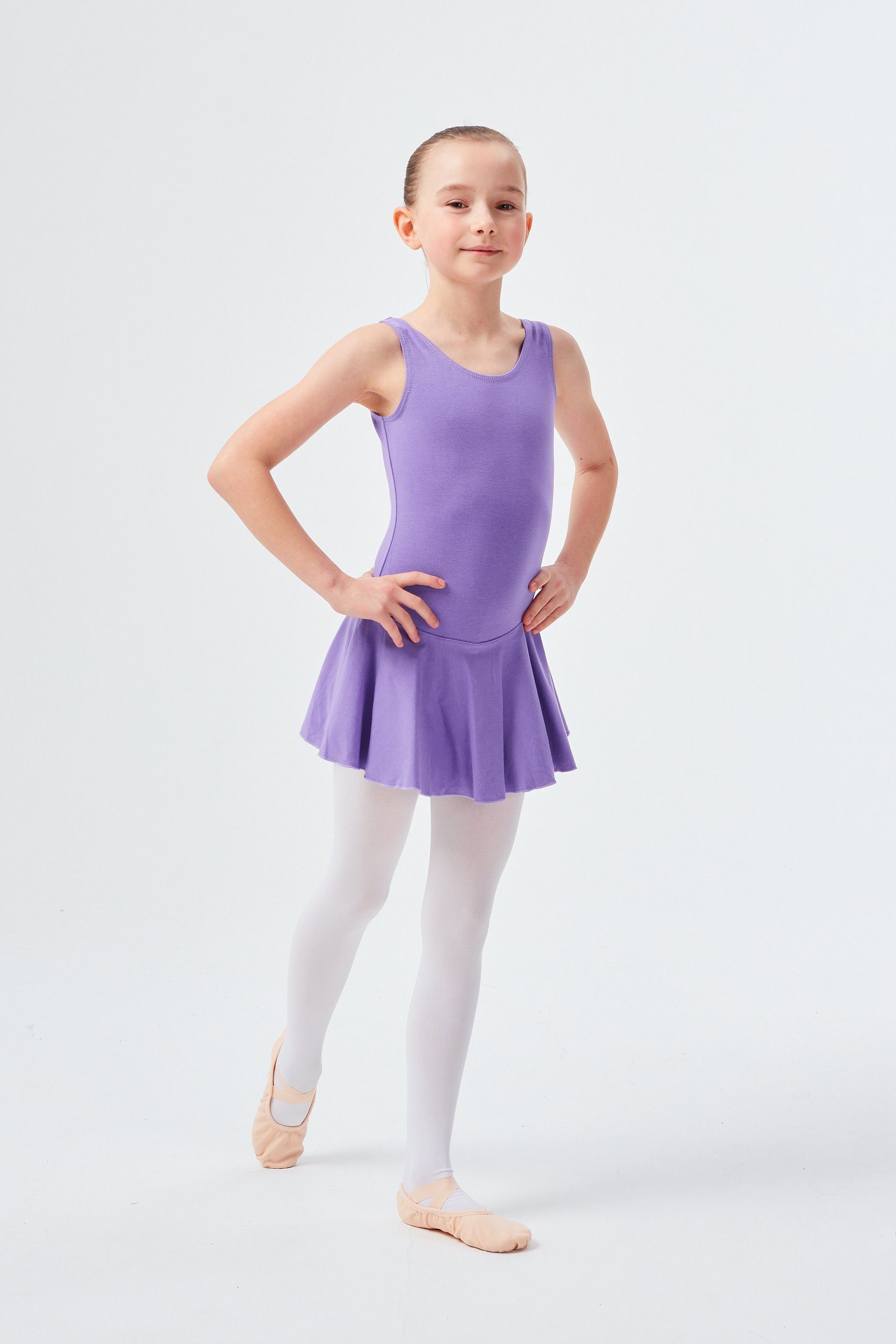 tanzmuster Bodykleid Ballett Trikot Nora mit Röckchen Ballettkleid für Mädchen aus wunderbar weichem Baumwollmaterial