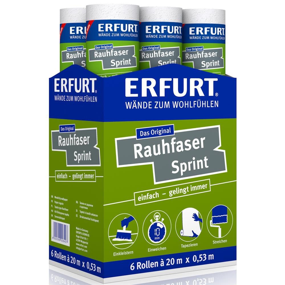 ERFURT Papiertapete Rauhfaser SPRINT, 20 m x 0,53 m - 6 Rollen